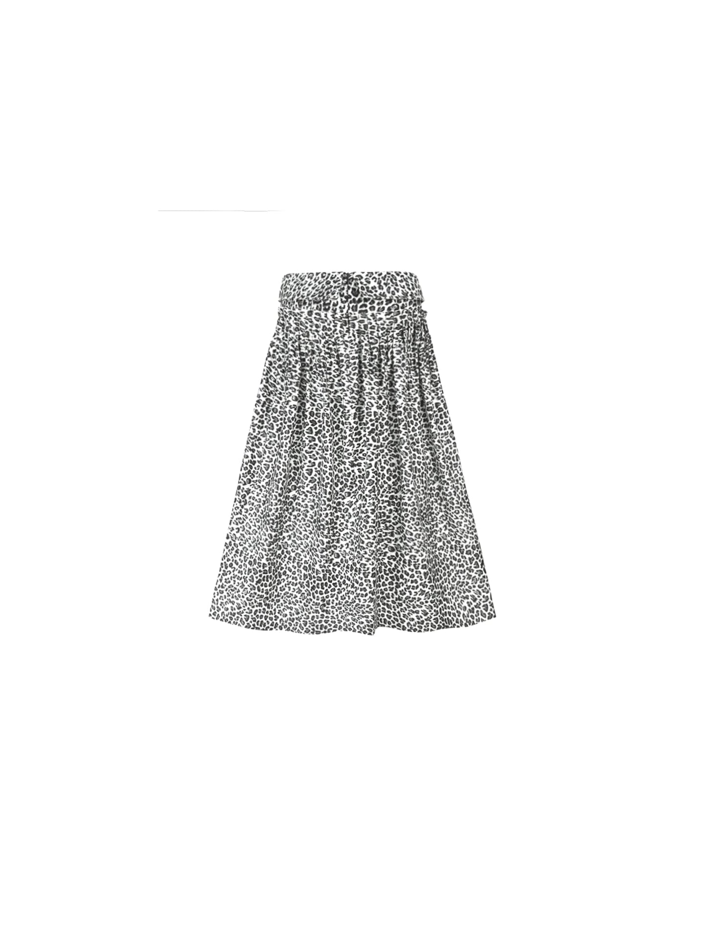 100% Cotton Leopard Print A-Line Skirt