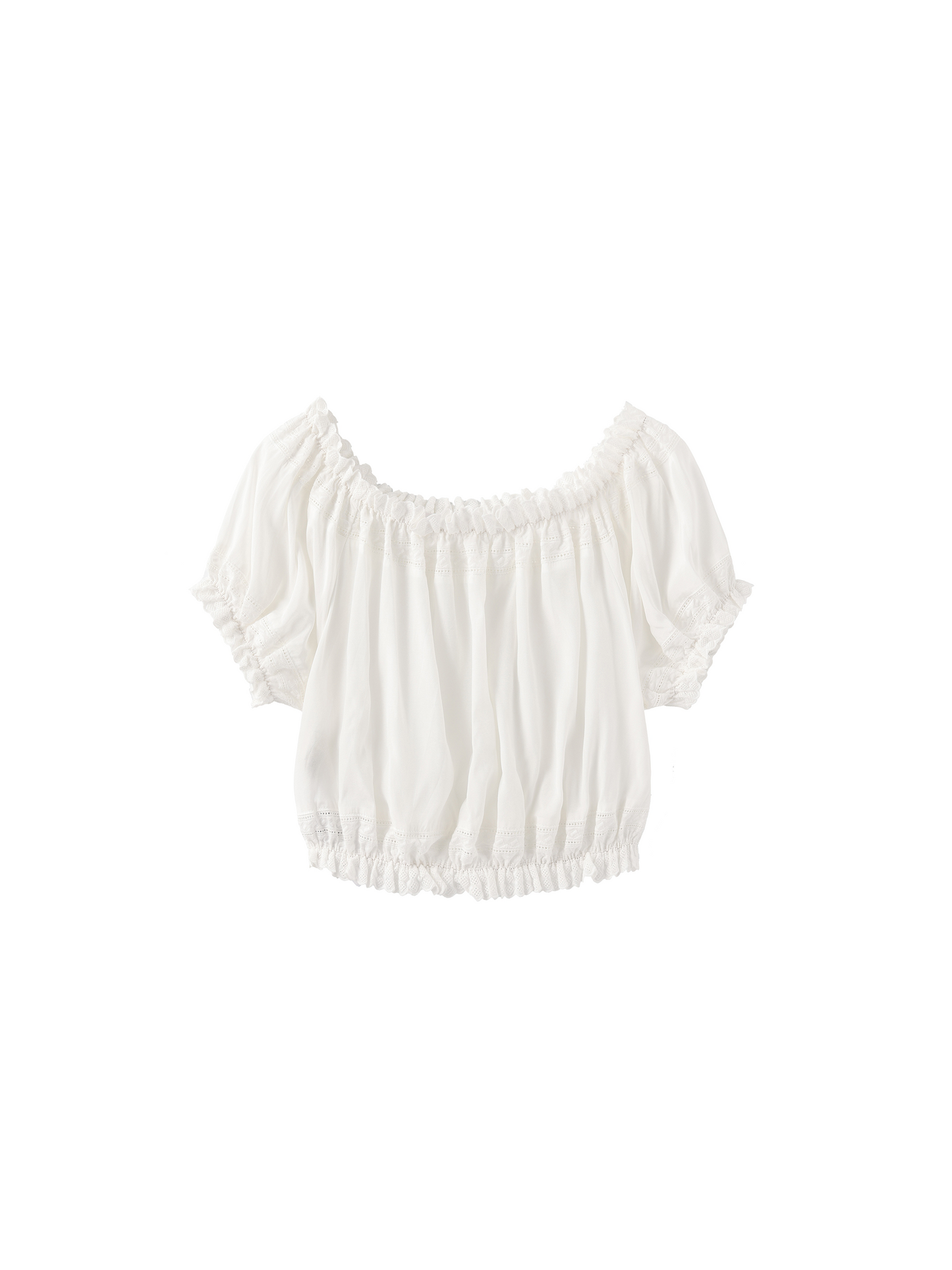 Off-Shoulder Cropped Top with Cut-Out Panels