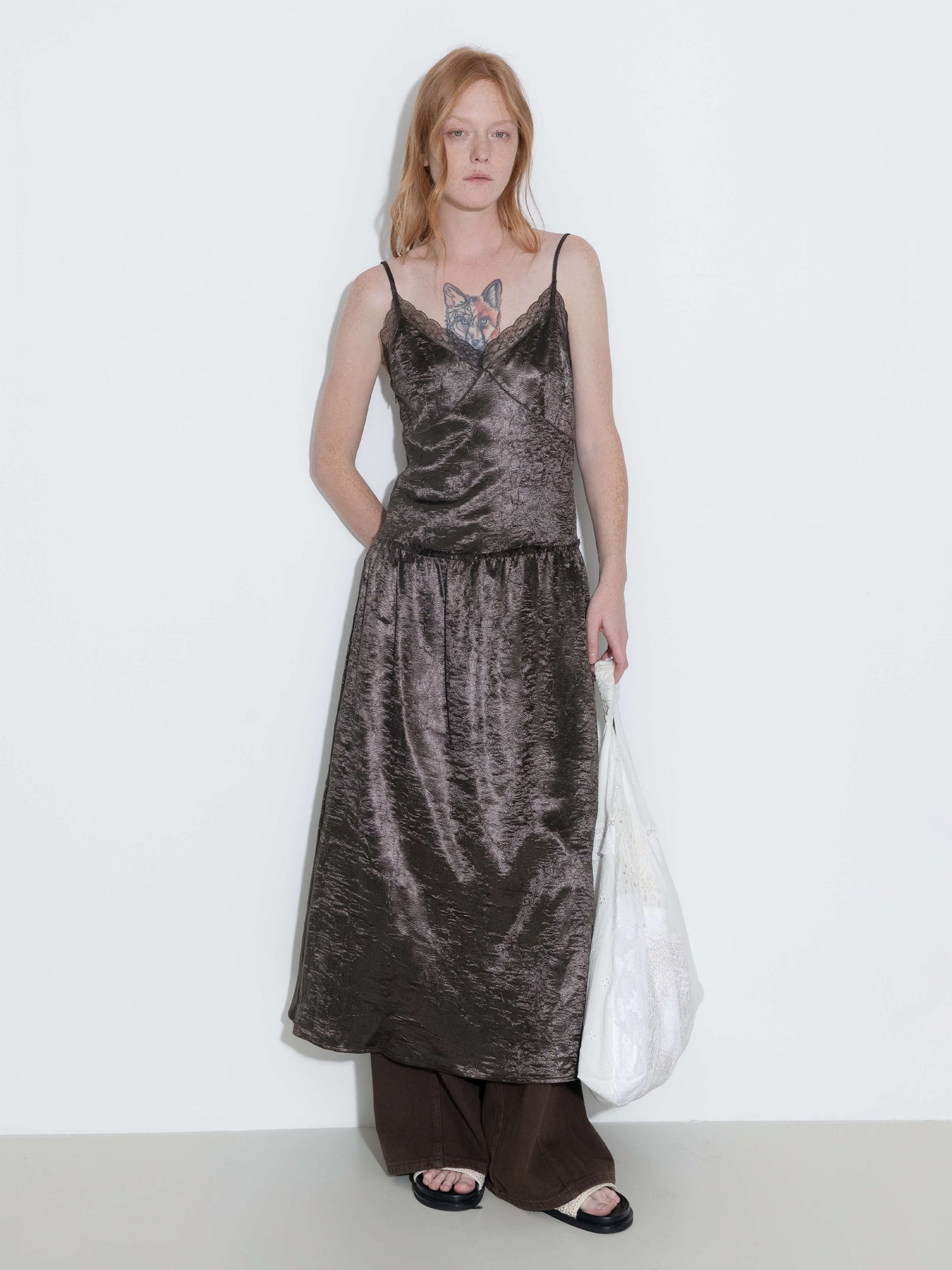Lace Neck Sling Dress