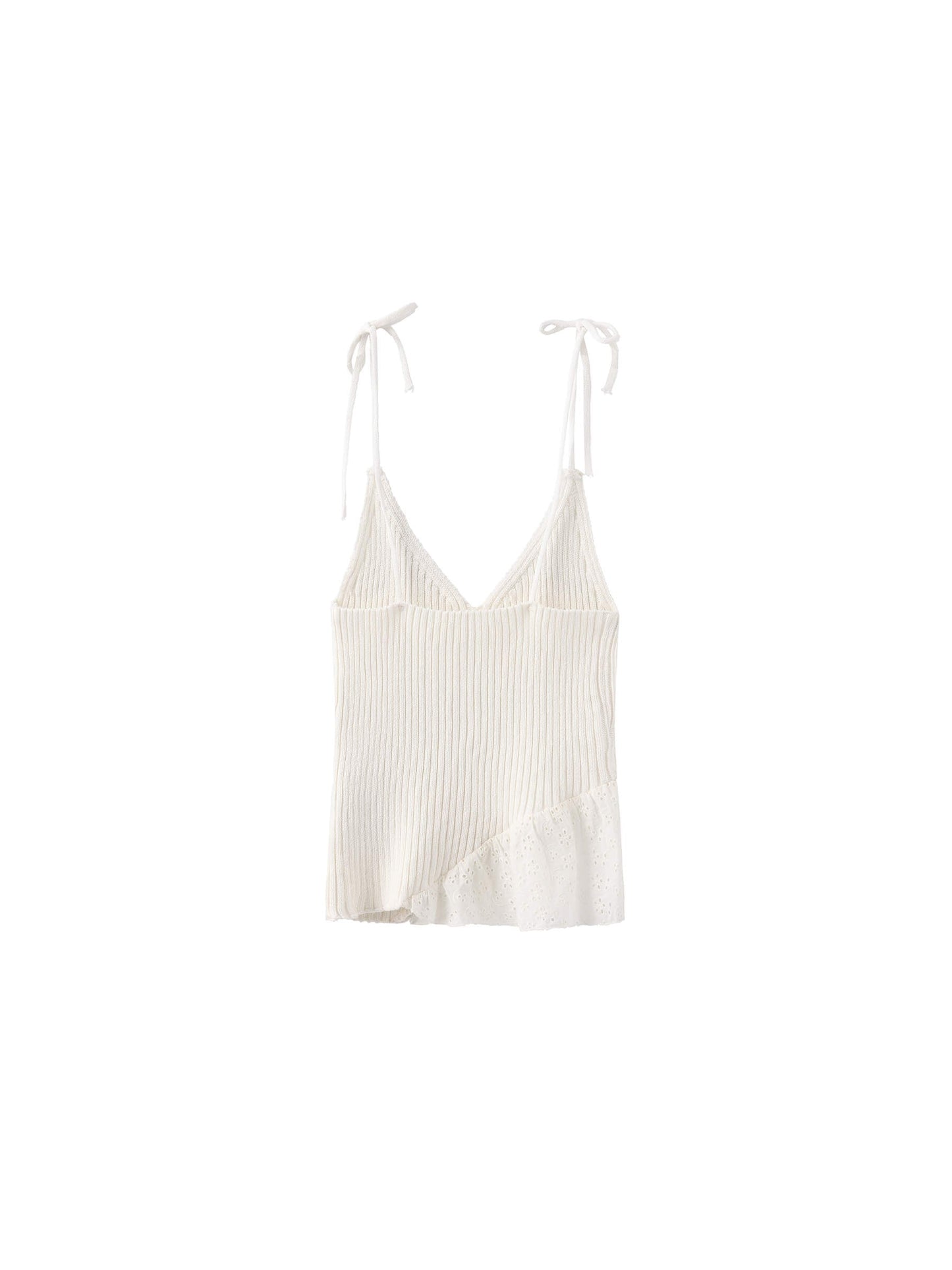 100% Cotton Lace-Detail Knitted Cami Top