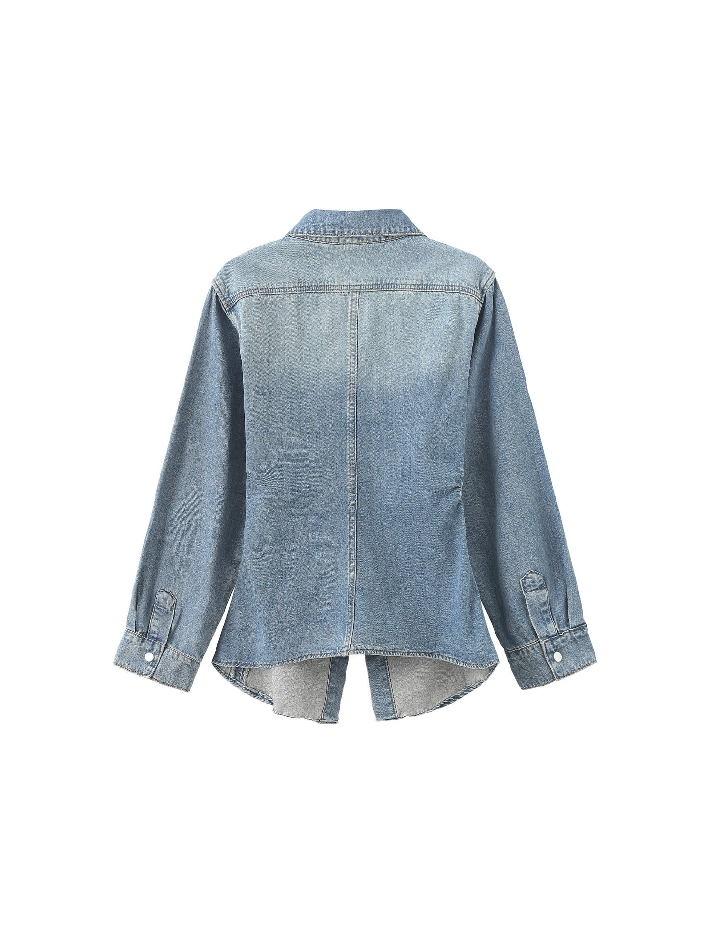 Blue Denim 100% Cotton Long Shirt