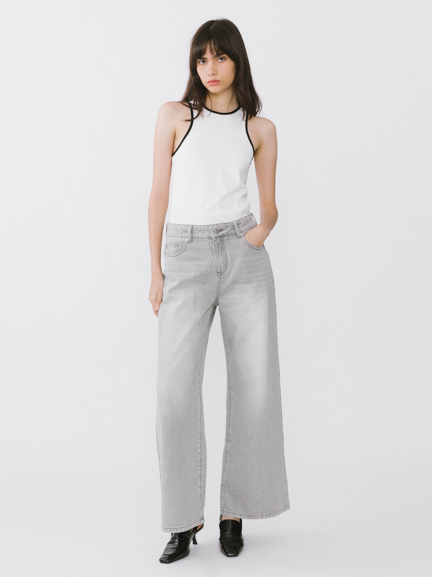 Contrast Cutaway Tank Top