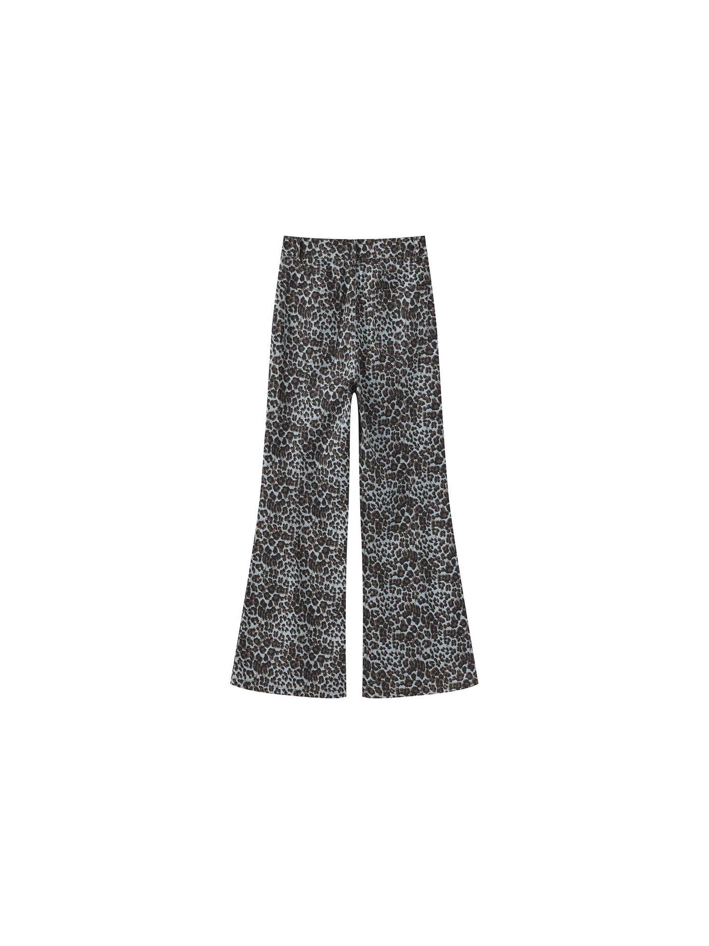 100% Cotton Leopard Print Flared Trousers