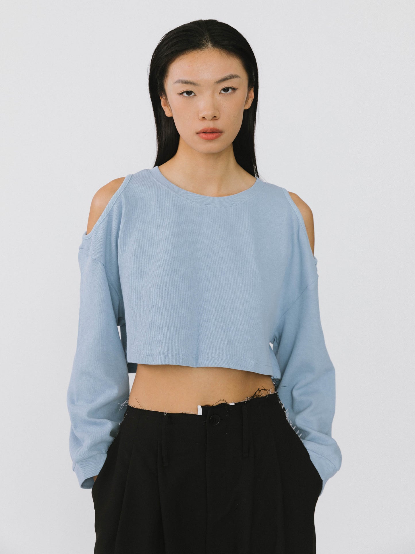 Shoulder Cut Out Crop Top