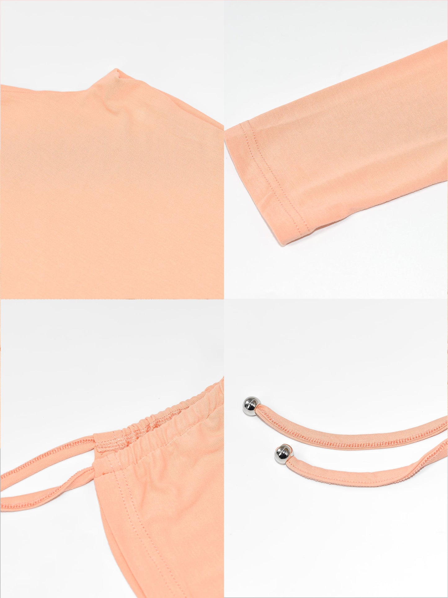 Drawstring Side Cut Out High Neck Top