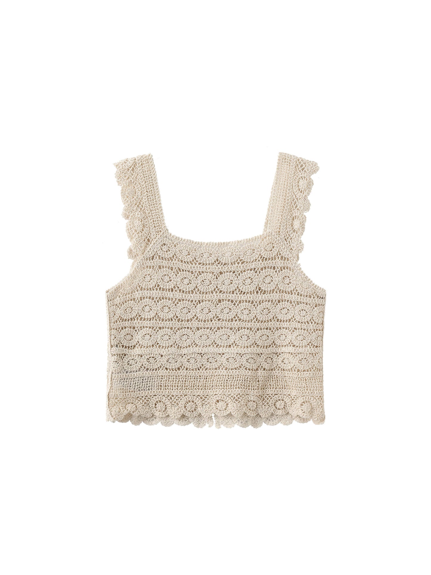 Hollowed Out Crochet Knit Tank Top