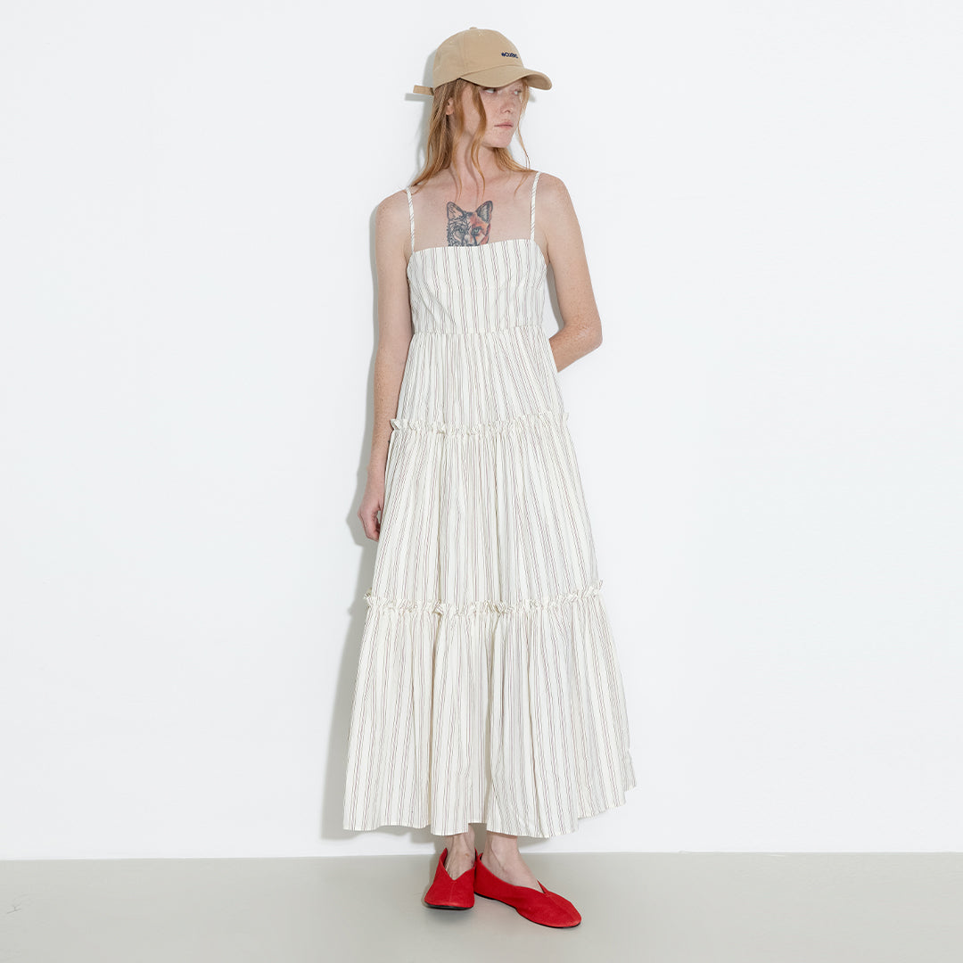 Strap Striped Cake Dress