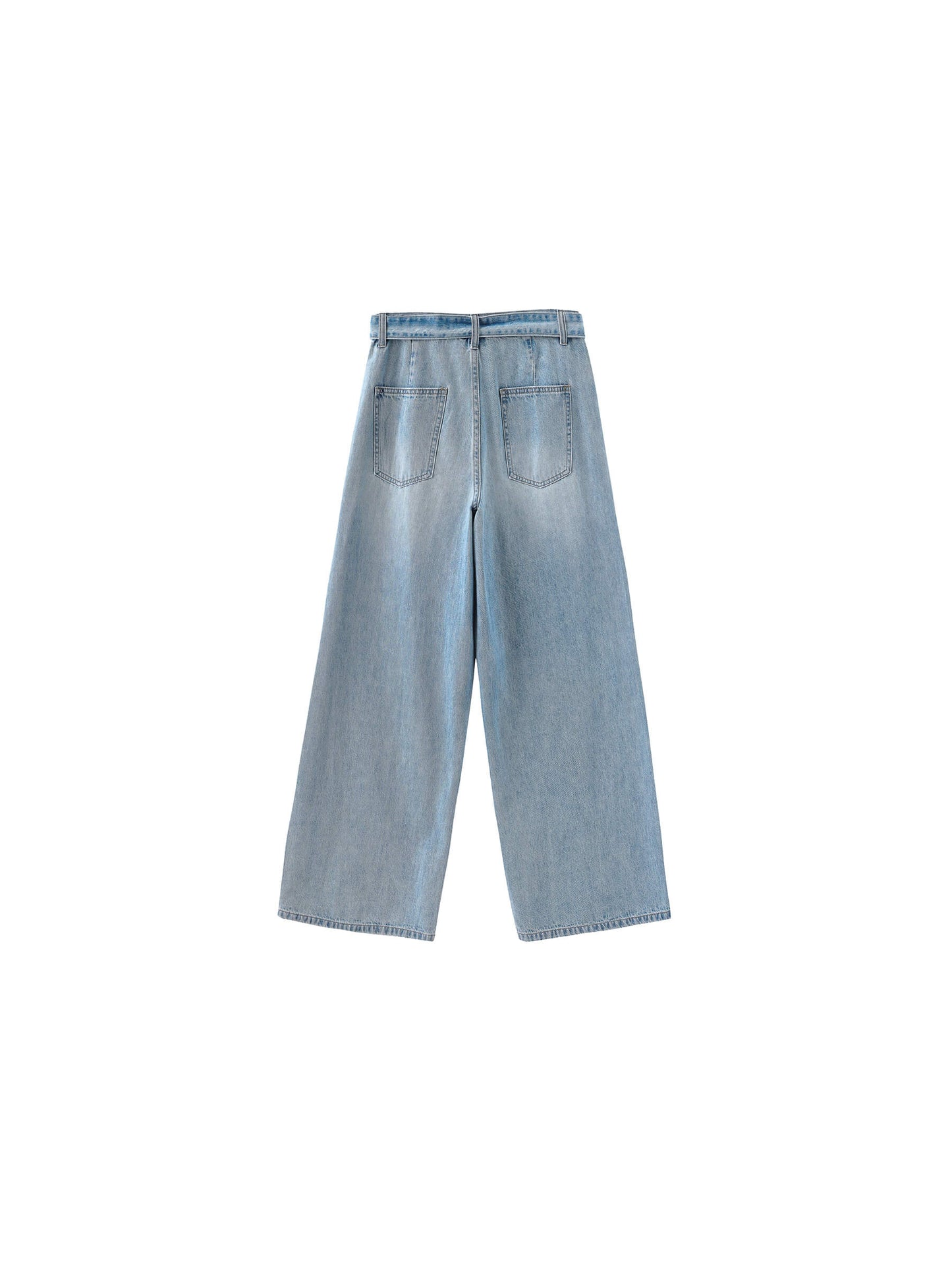 Wide-Leg Straight Jeans with Belt