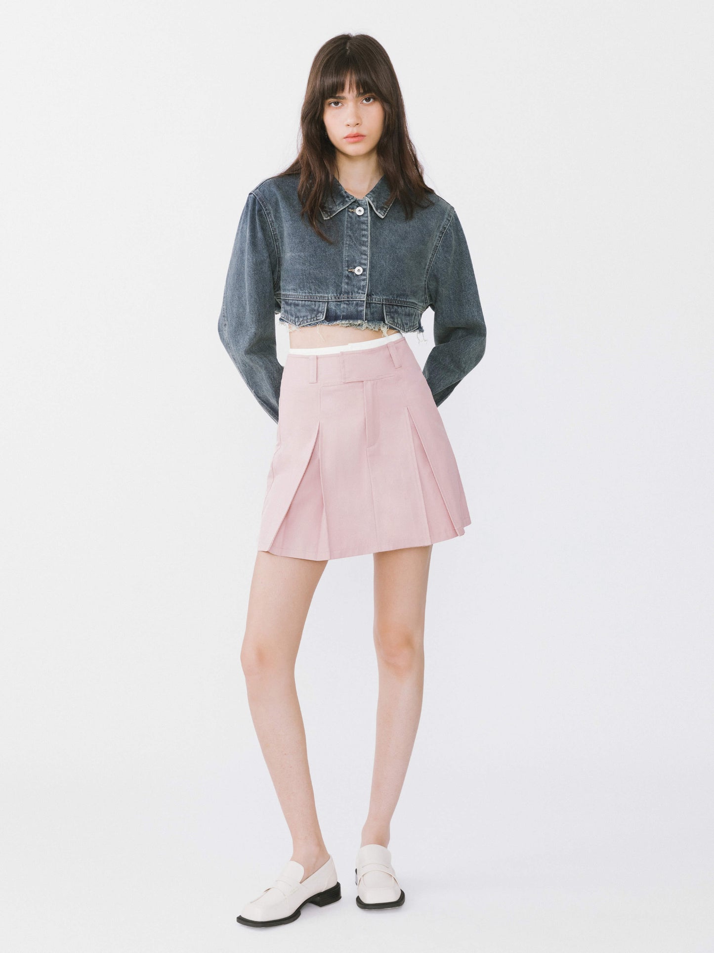 Pleated Short Skirt