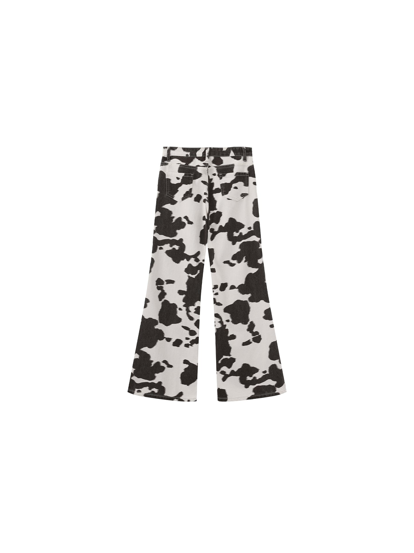 Cow Print Wide-Leg Trousers