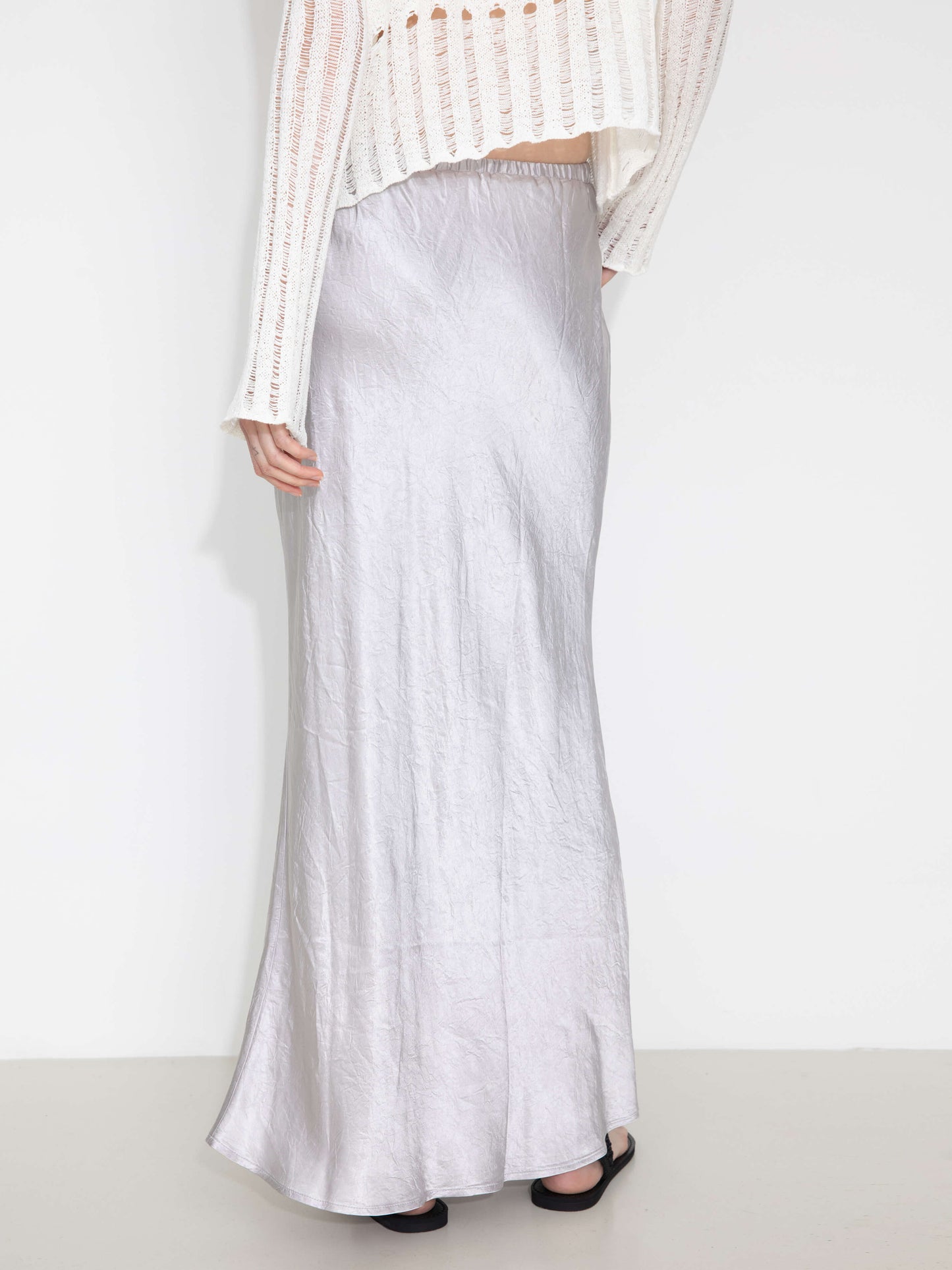 100% Heavyweight Acetate Bias Cut Skirt
