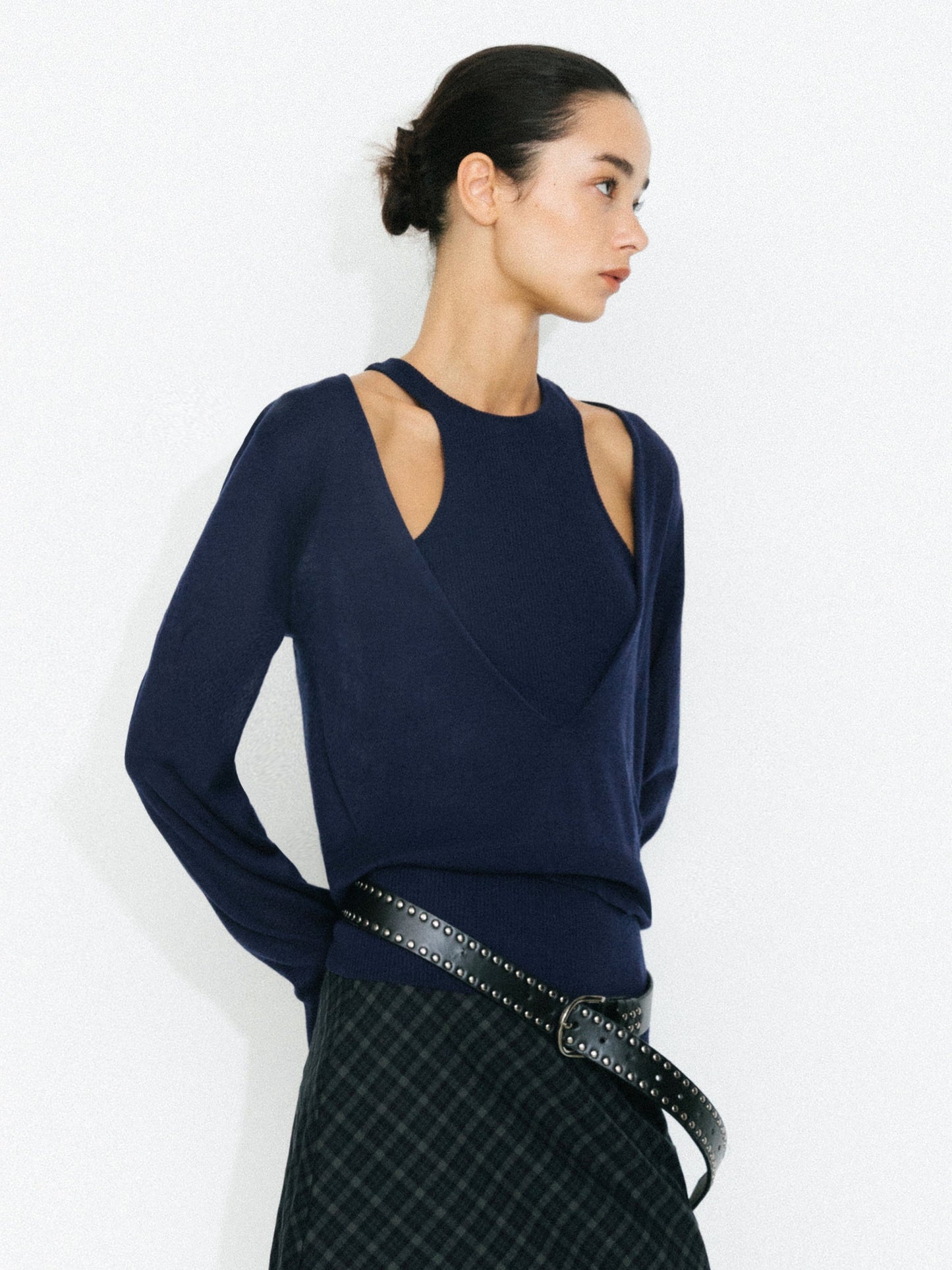 Knit Cardigan and Vest Two-Piece Set