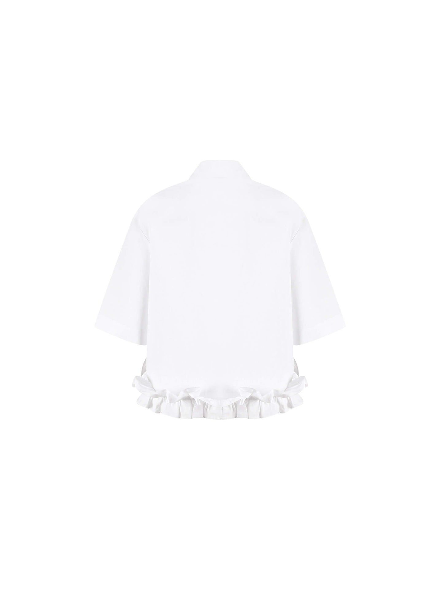 Half Sleeve Shirt with Ruffled Hem