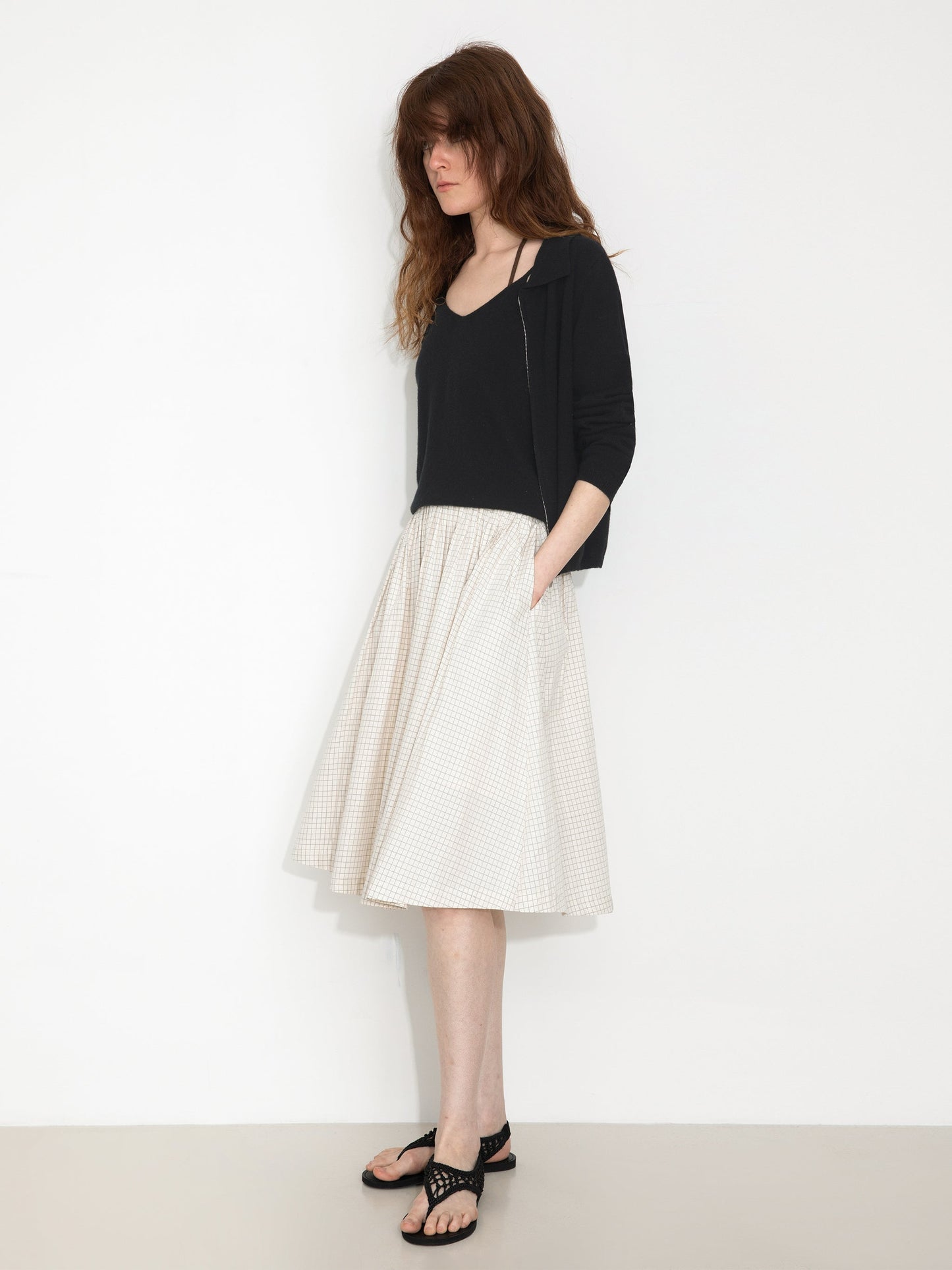 Zip-Up Collared Cropped Knit Cardigan & Vest Set