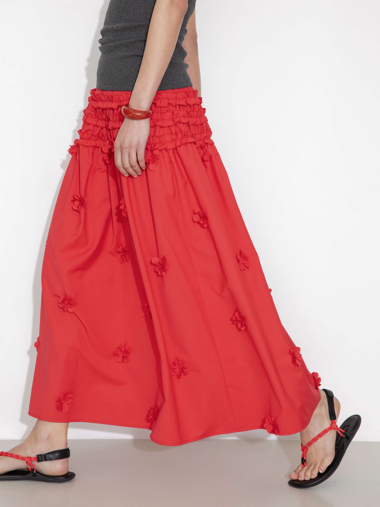 3D Floral Maxi Skirt