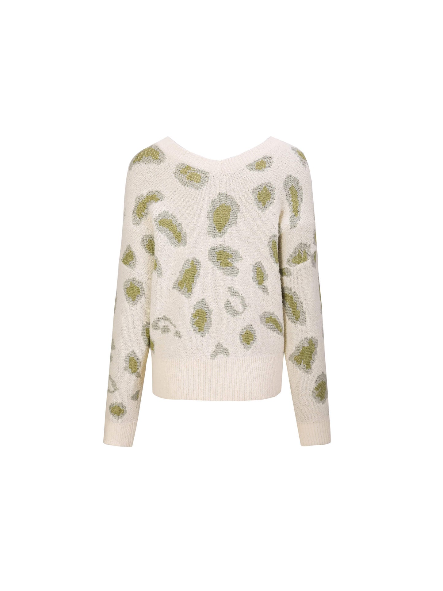V-Neck Leopard Print Sweater