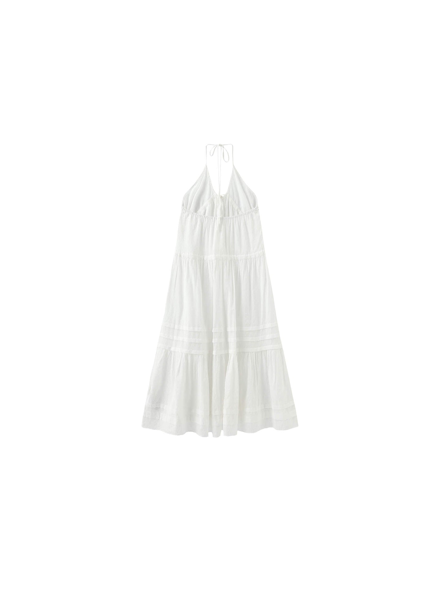 White Lace Halterneck Maxi Dress