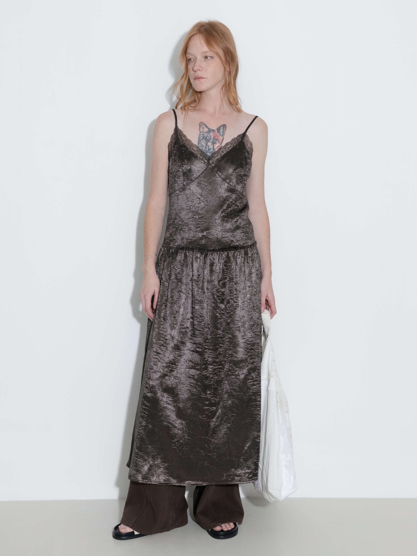 Lace Neck Sling Dress