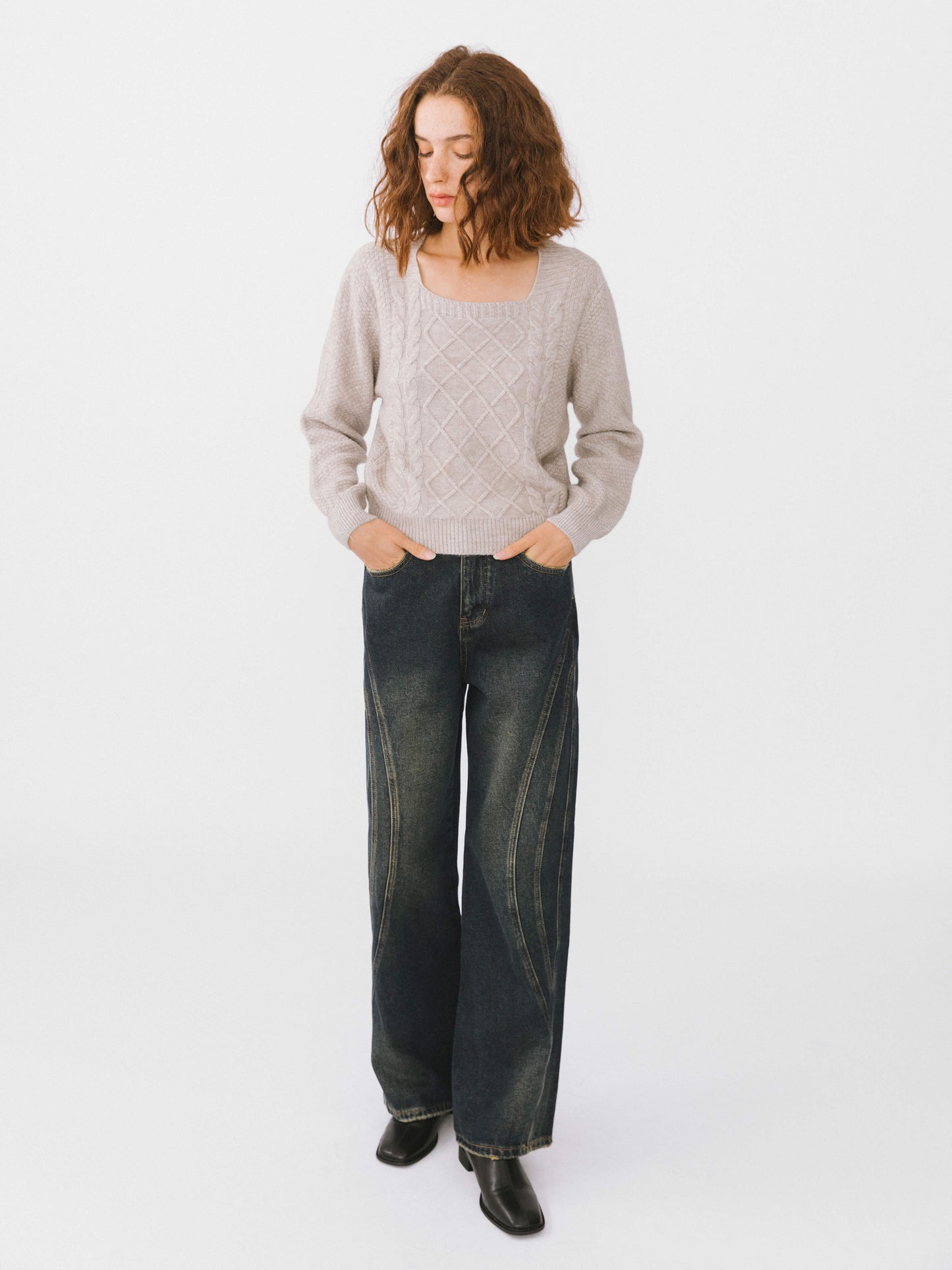 Vintage Style Straight leg Denim Jeans