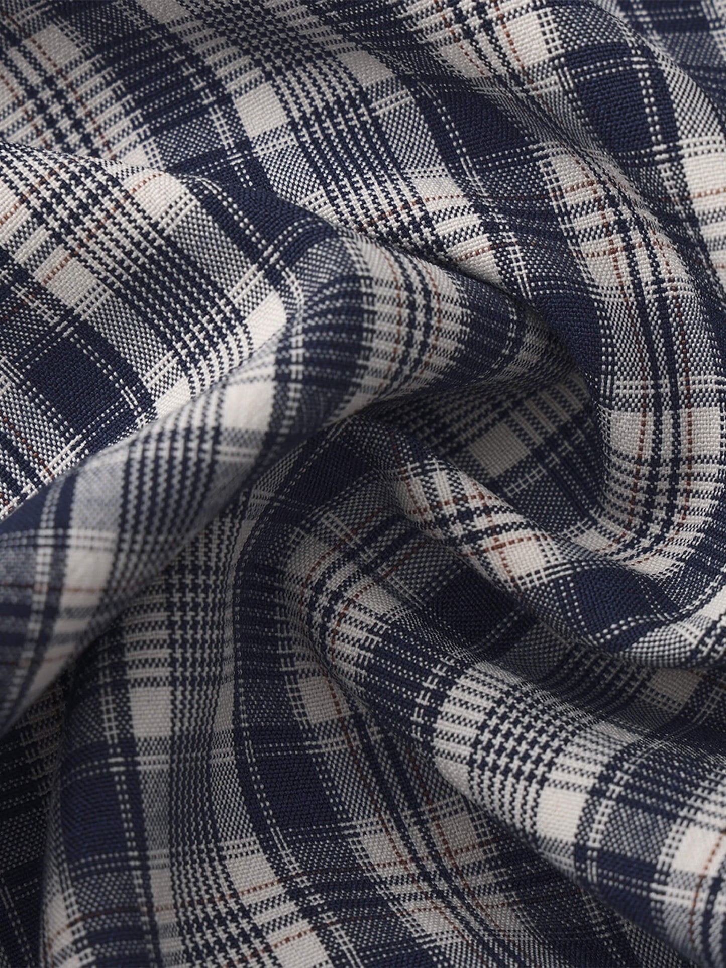 Striped Check High-Waisted Wide-Leg Casual Pants