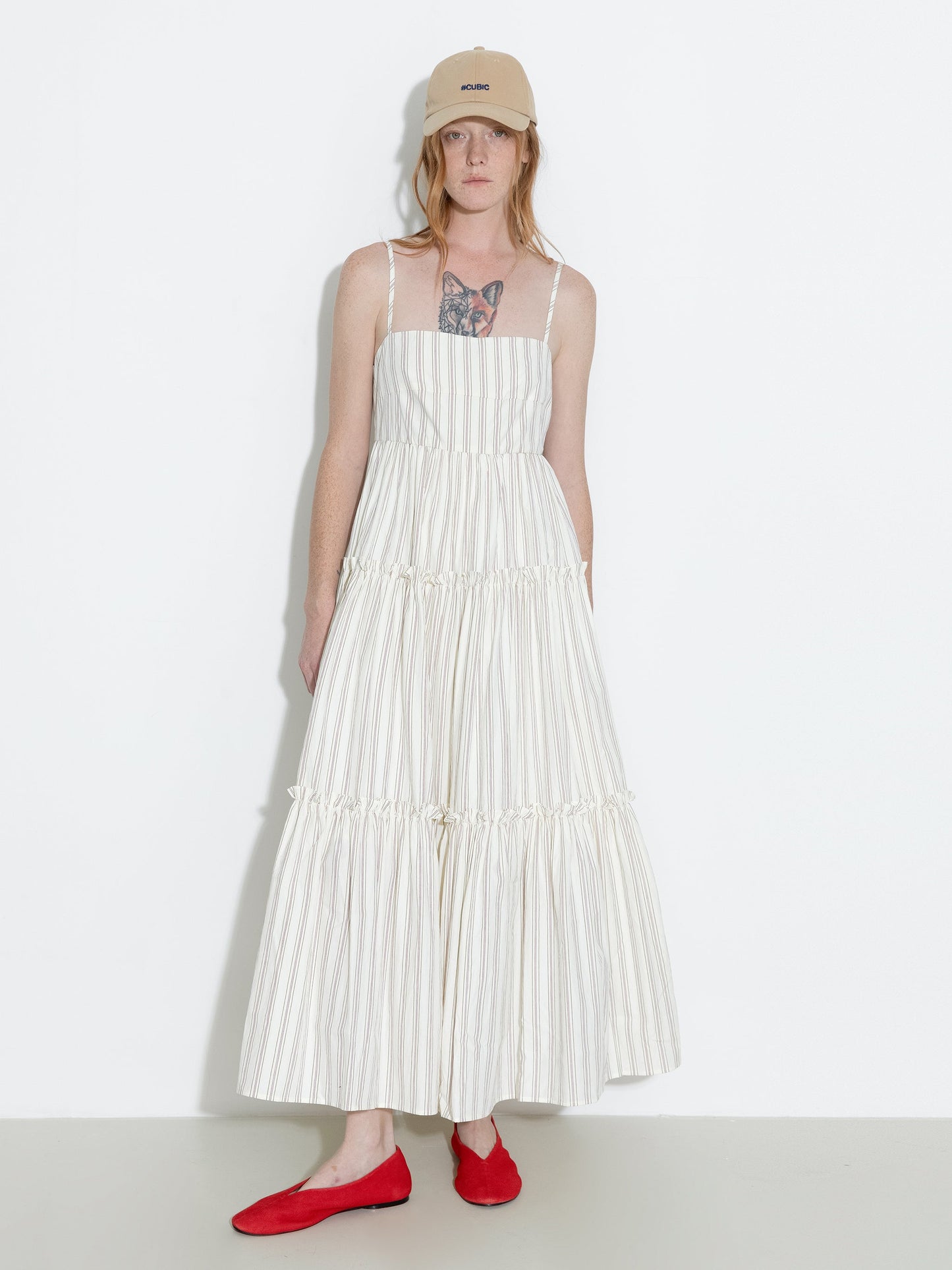 Strap Striped Cake Dress