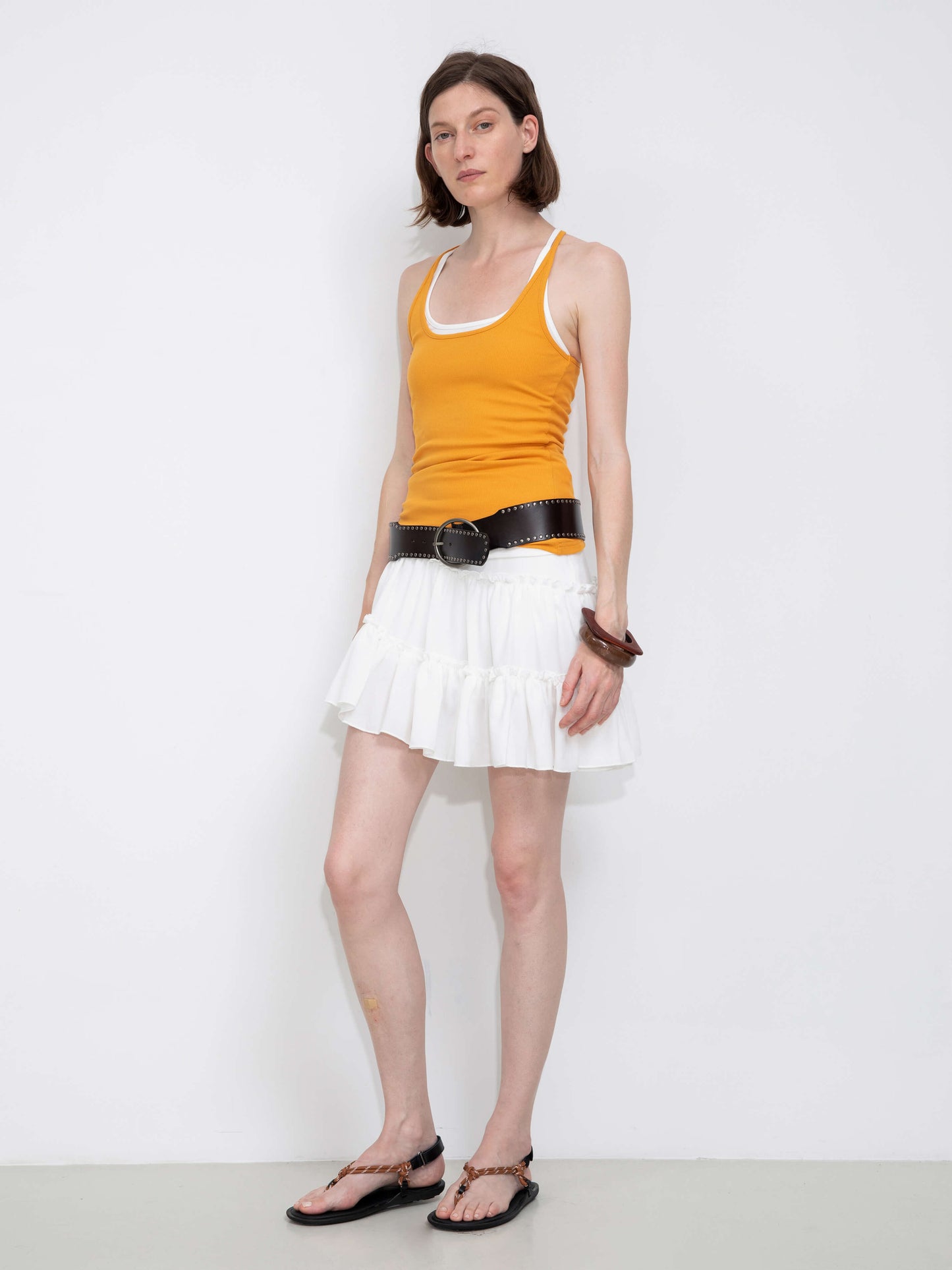 Asymmetrical Ruffled Mini Skirt