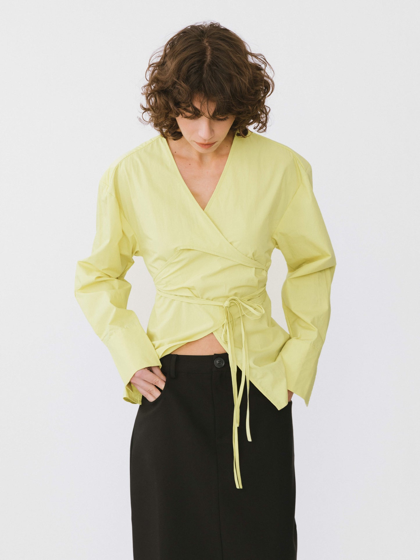 V-Neck Criss-Crossed Layered Blouse