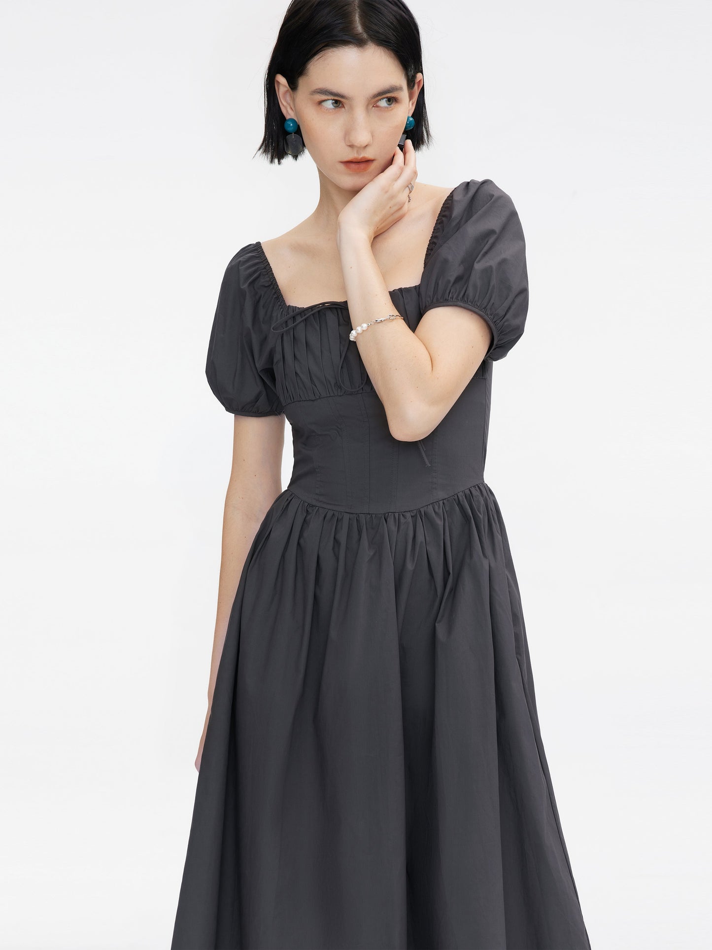 Puff Sleeve Retro Dress