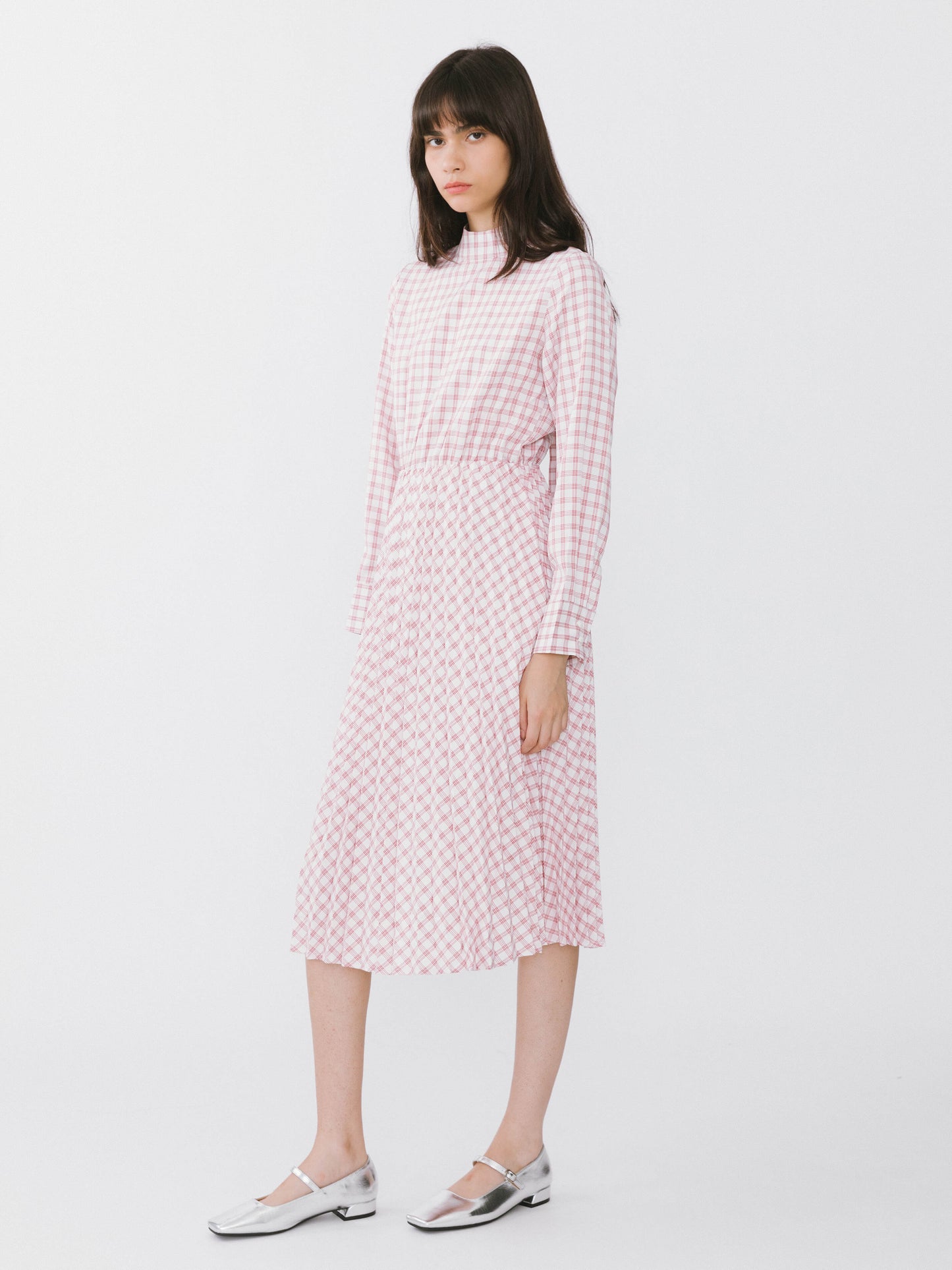 Tartan Neck Tie A-line Dress