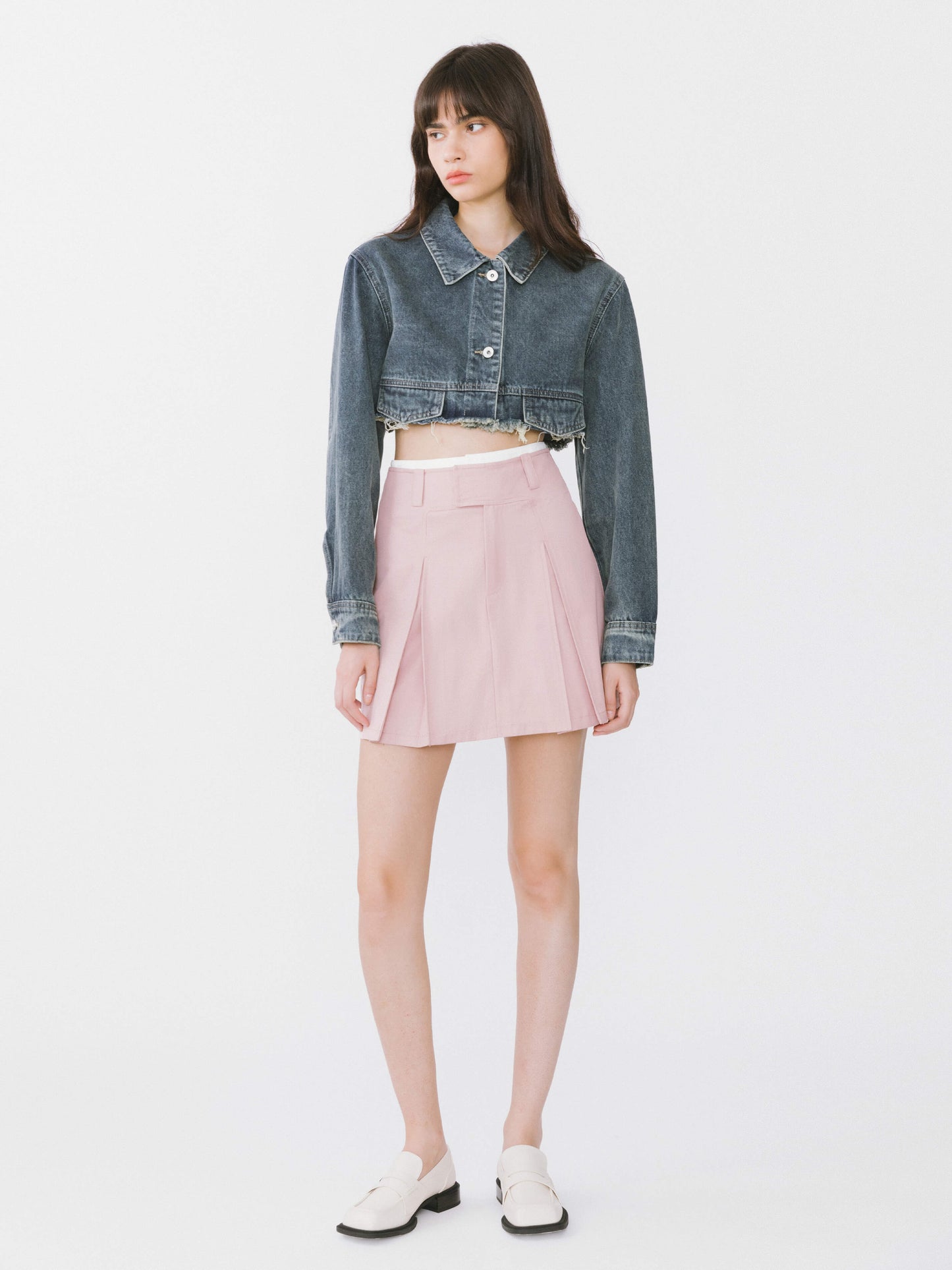 Pleated Short Skirt