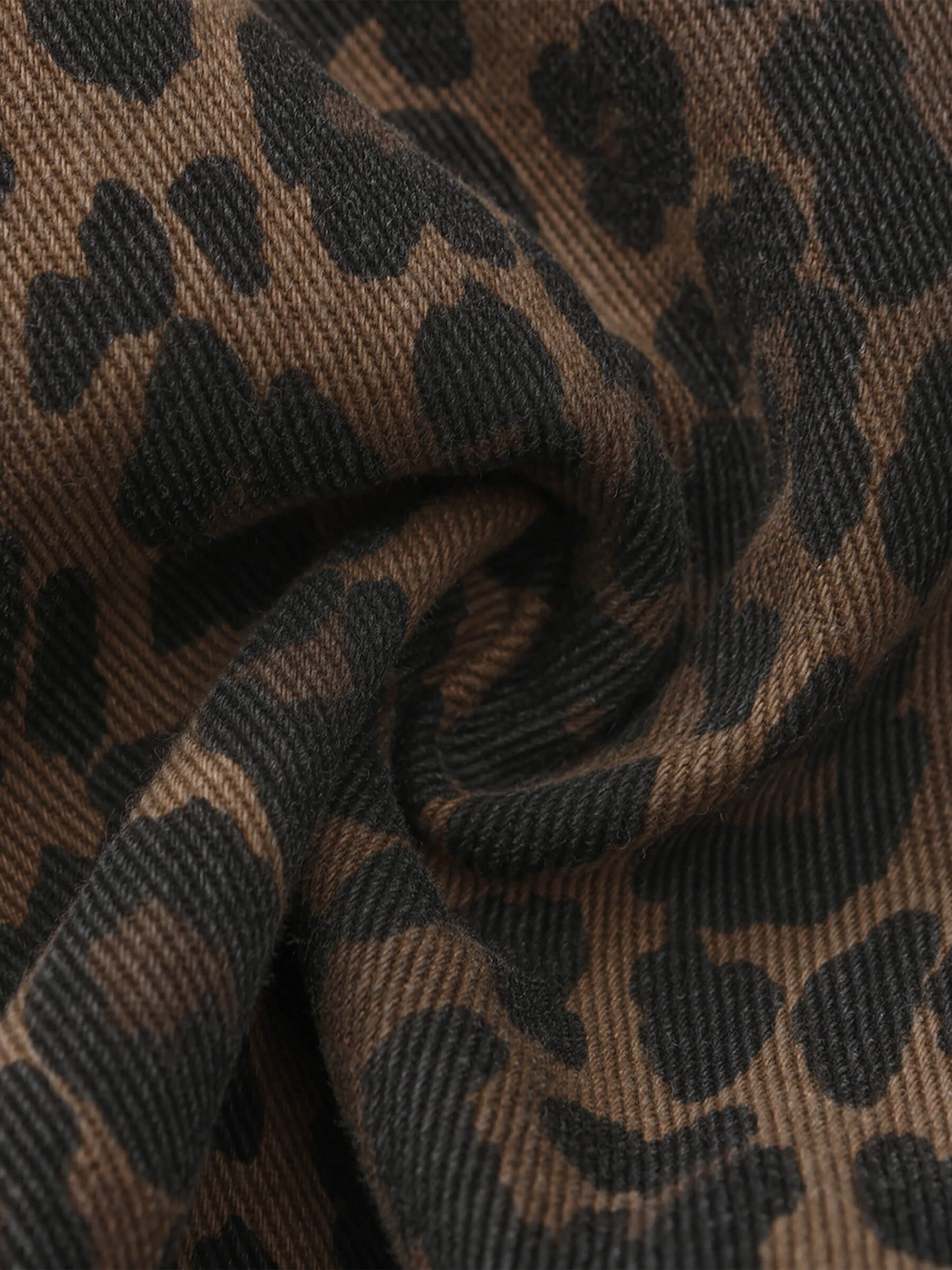 Leopard Wide Leg Denim Jeans
