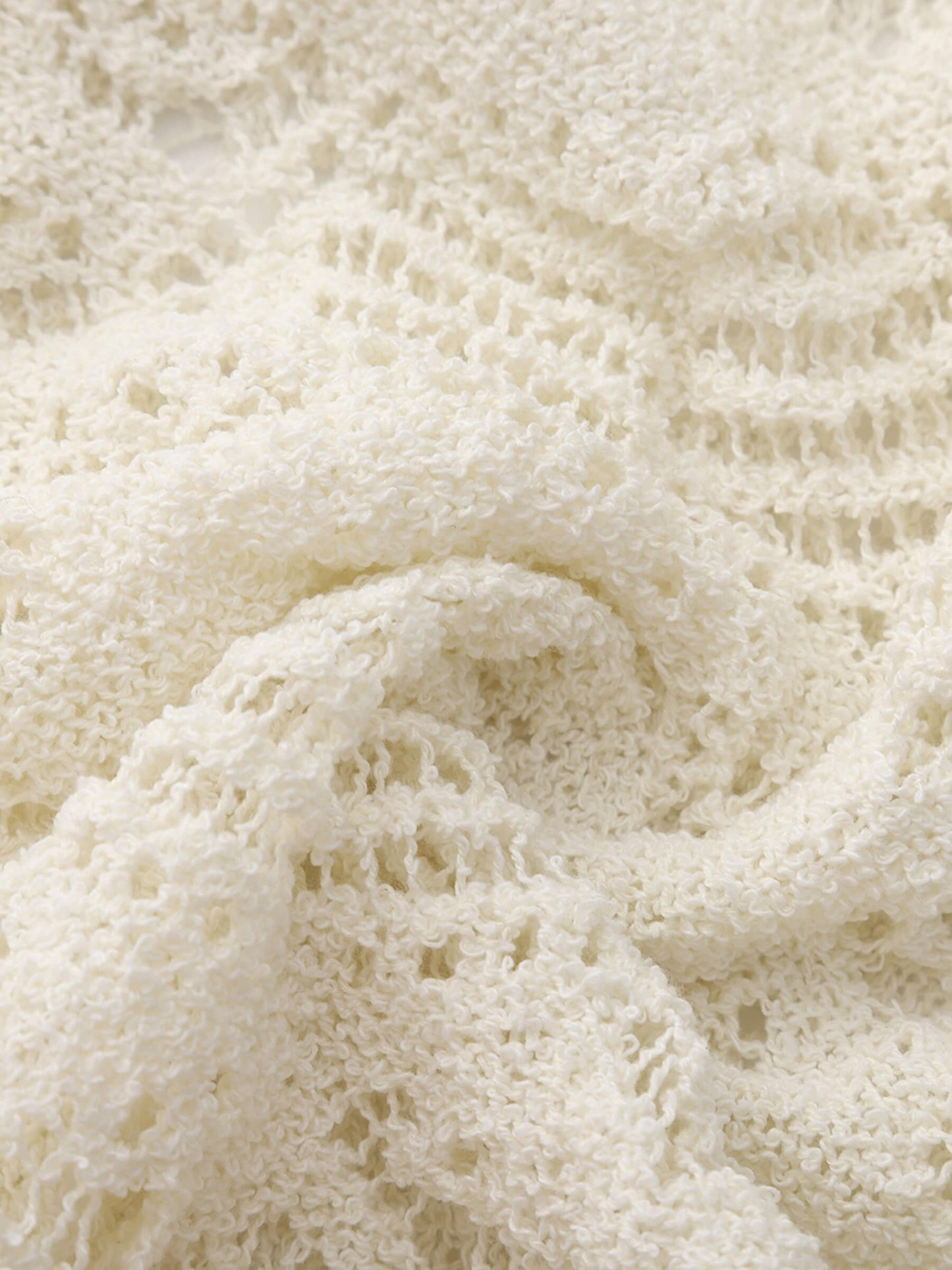 Tie Hollow-Out Knit Long Sleeve Cardigan