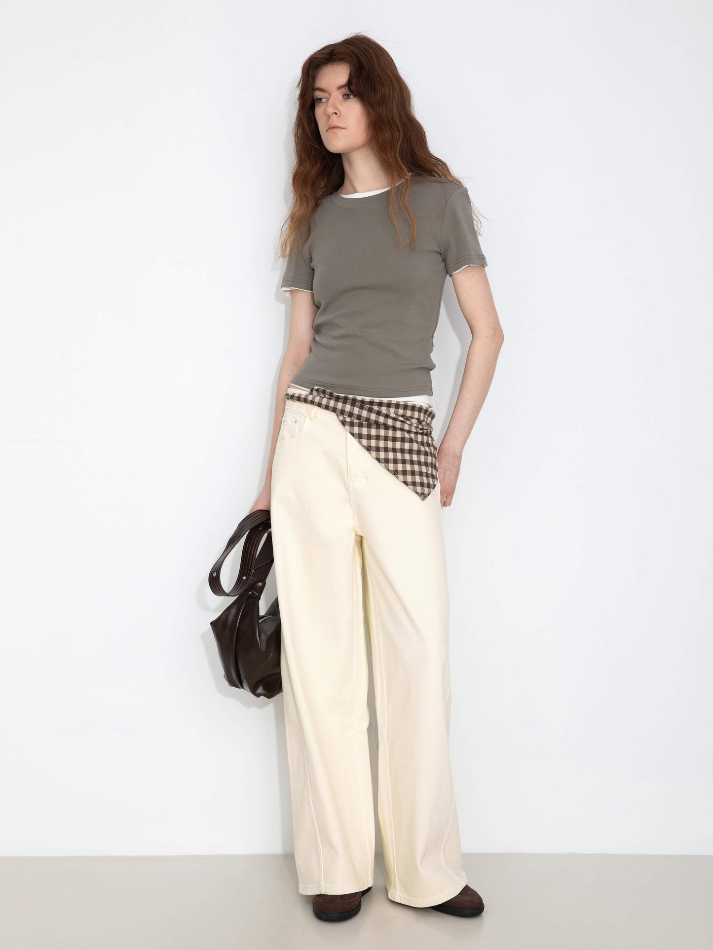 High-Waisted Wide-Leg Straight Jeans