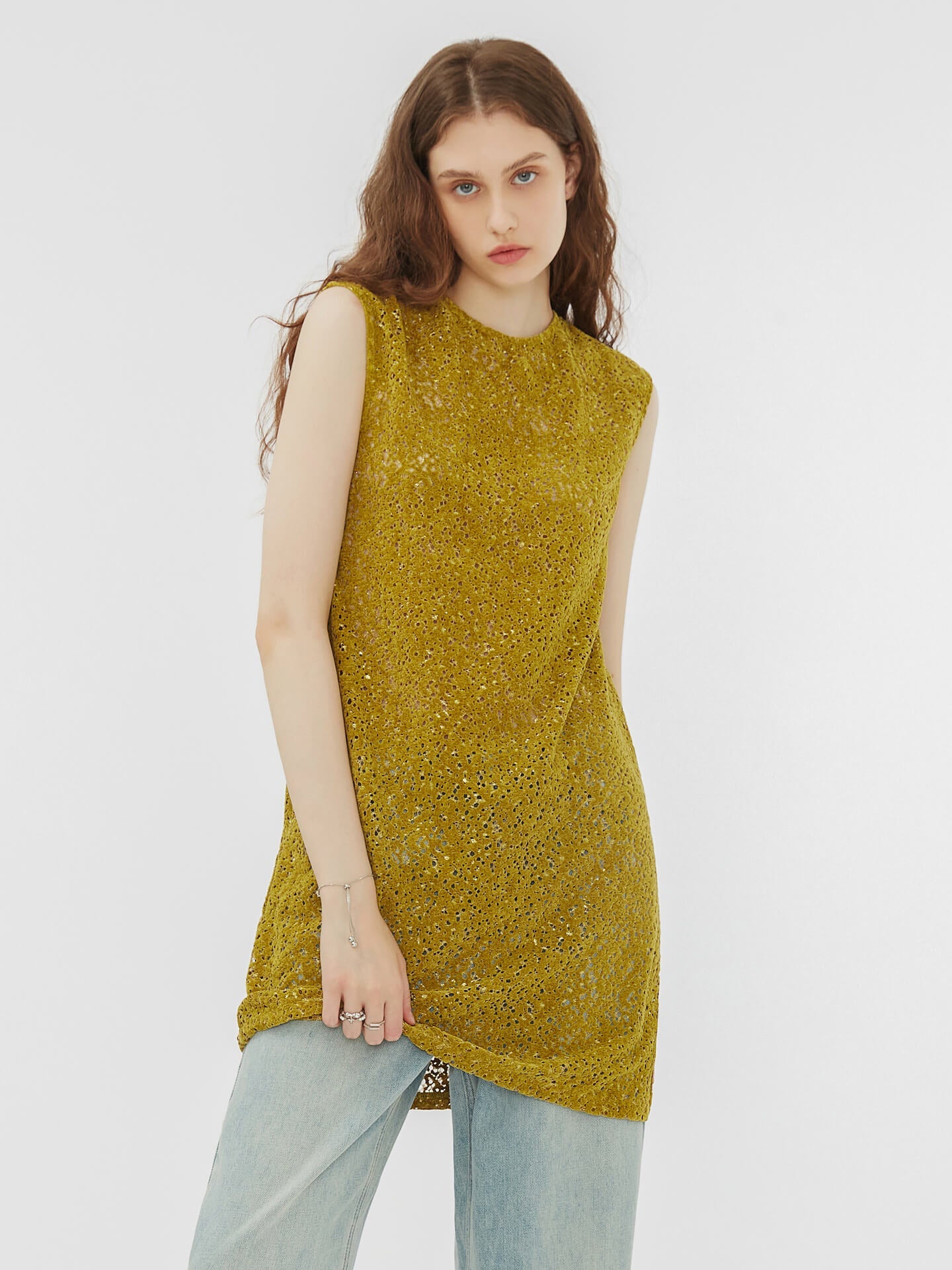 Round Neck Sleeveless A-line Dress