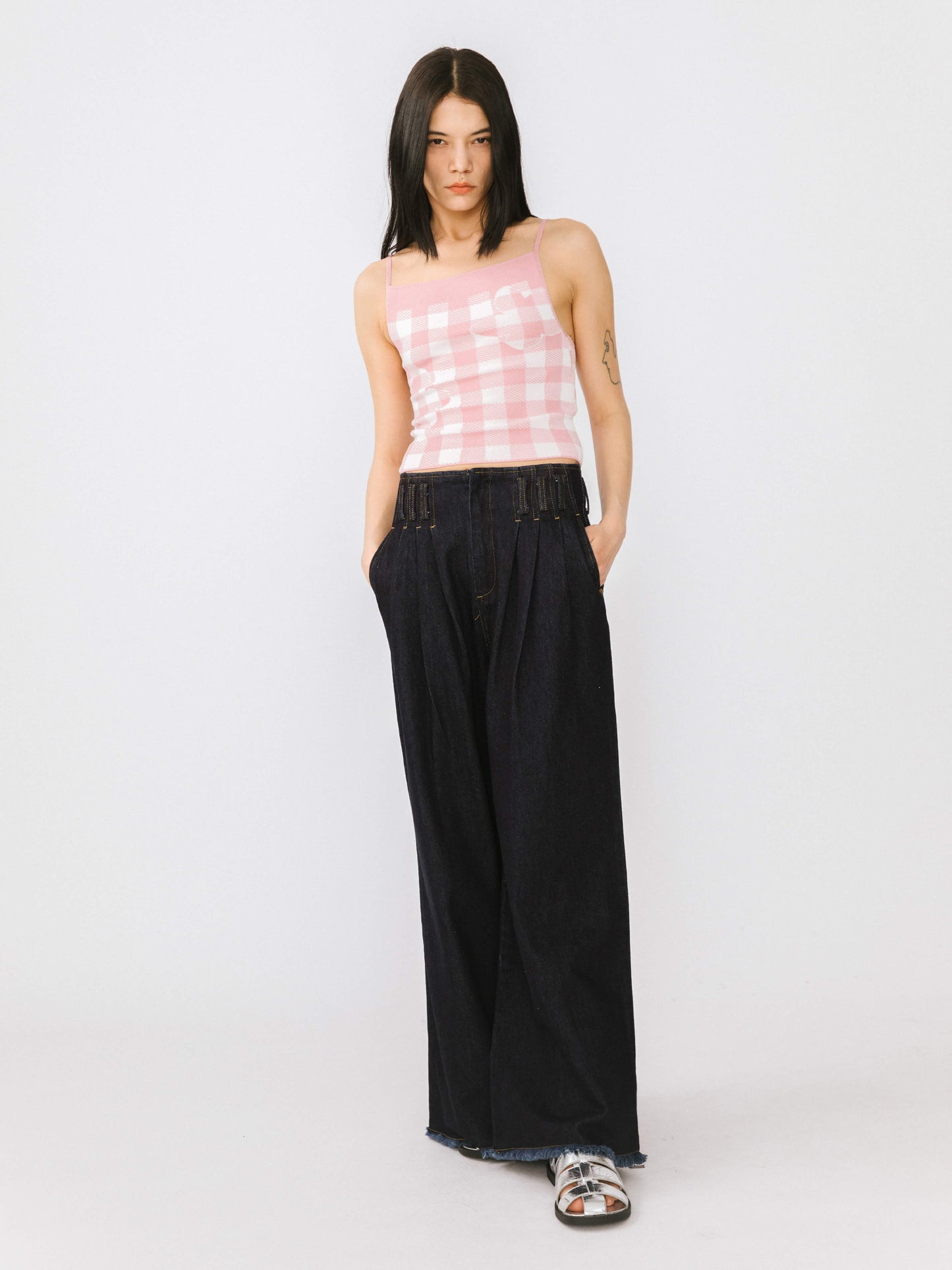 Checkered Knit Camisole top