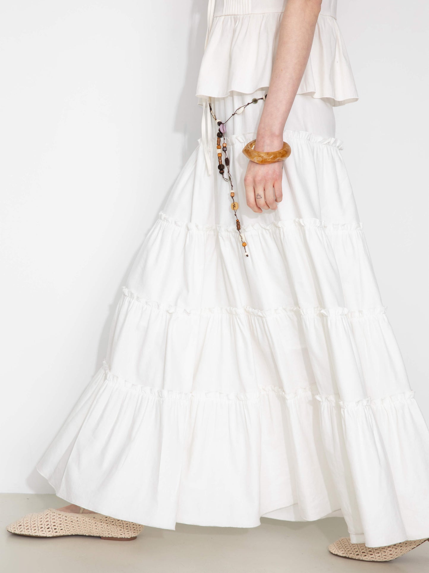 High-Waisted A-Line Maxi Flowy Skirt