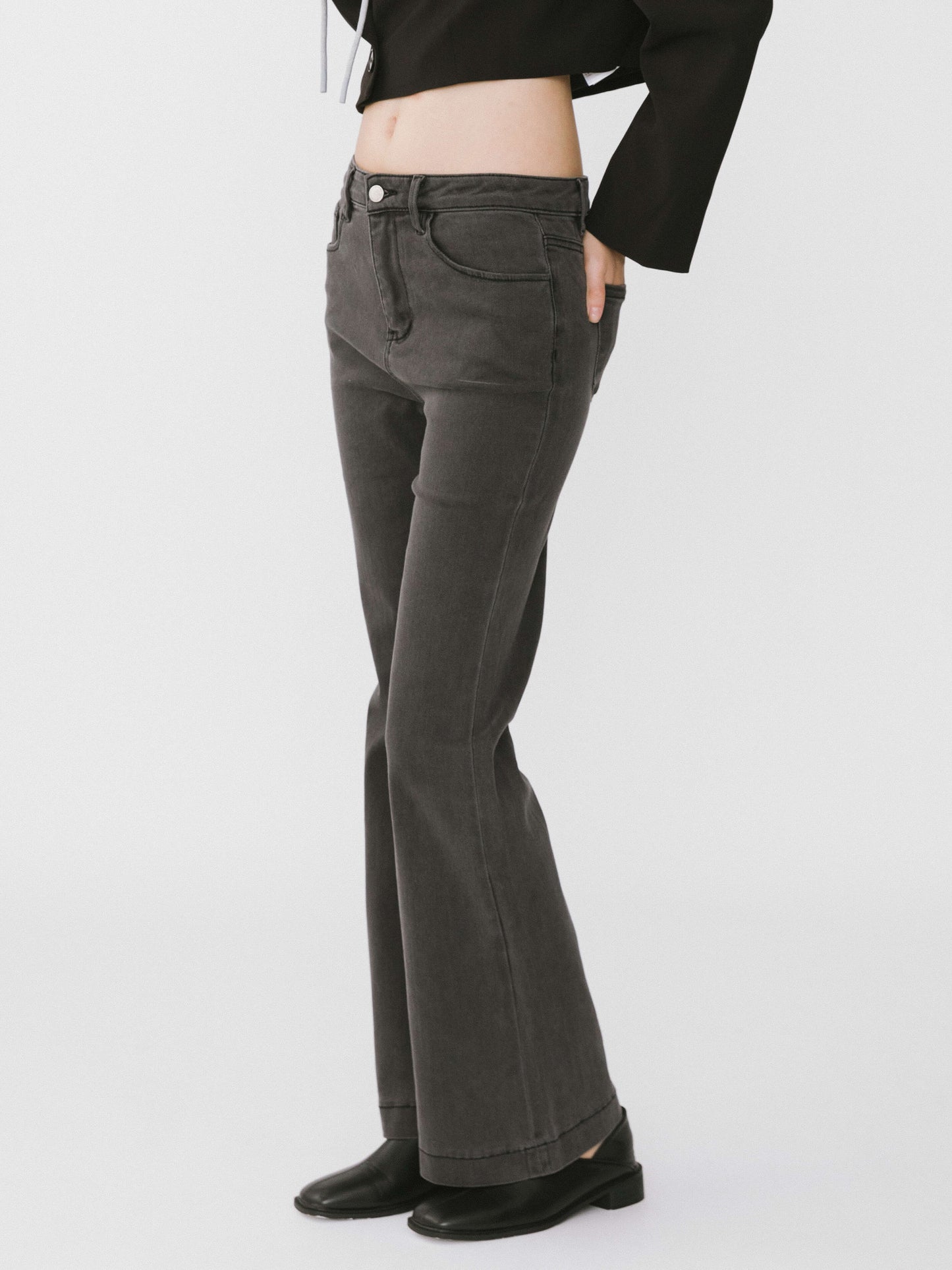 High Waisted Skinny Flared Jeans