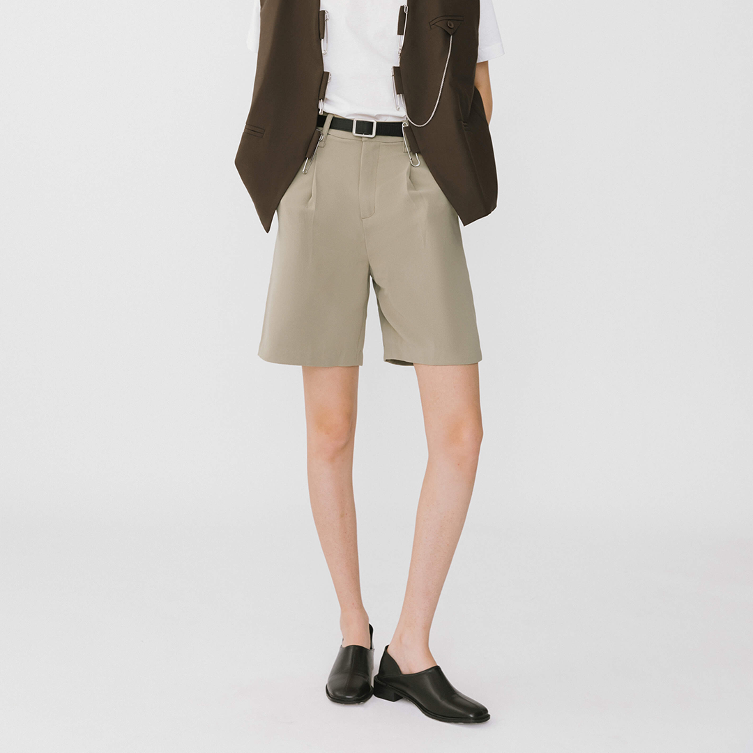 Asymmetric Cut Out Tailored Shorts