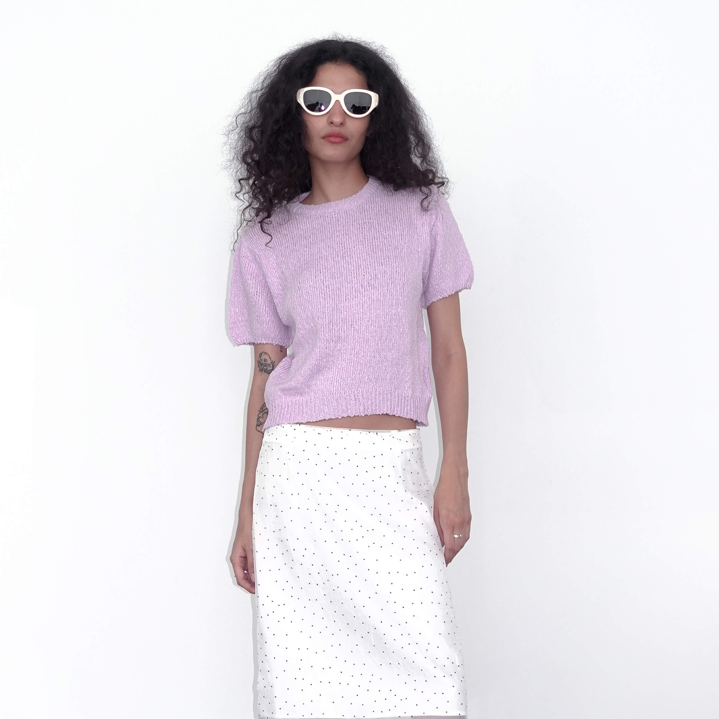Round Neck Loose Knit T-Shirt