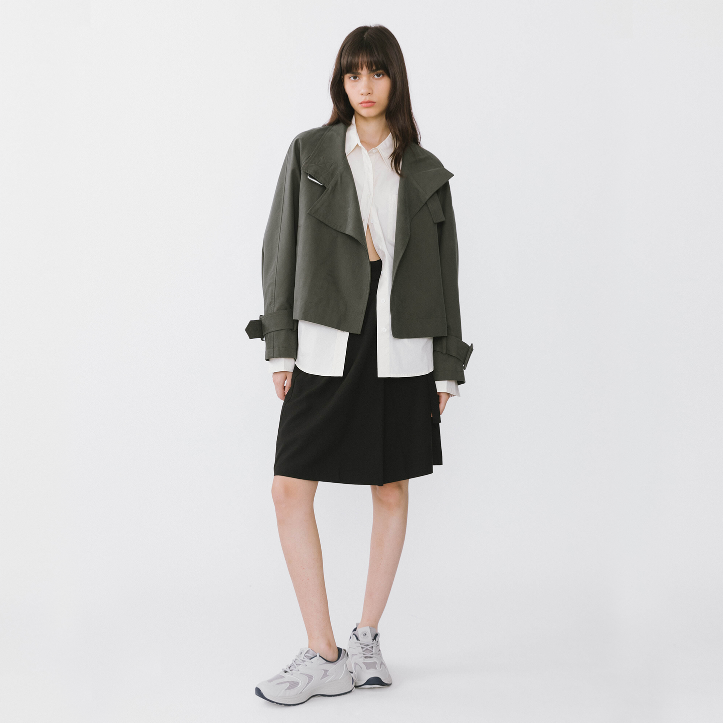 Overlay Cropped Trench Coat