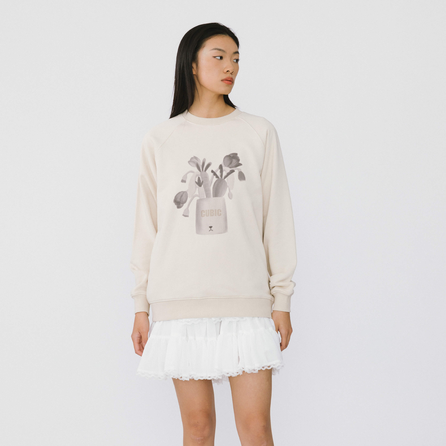 Round Neck Printed Sweatshirt