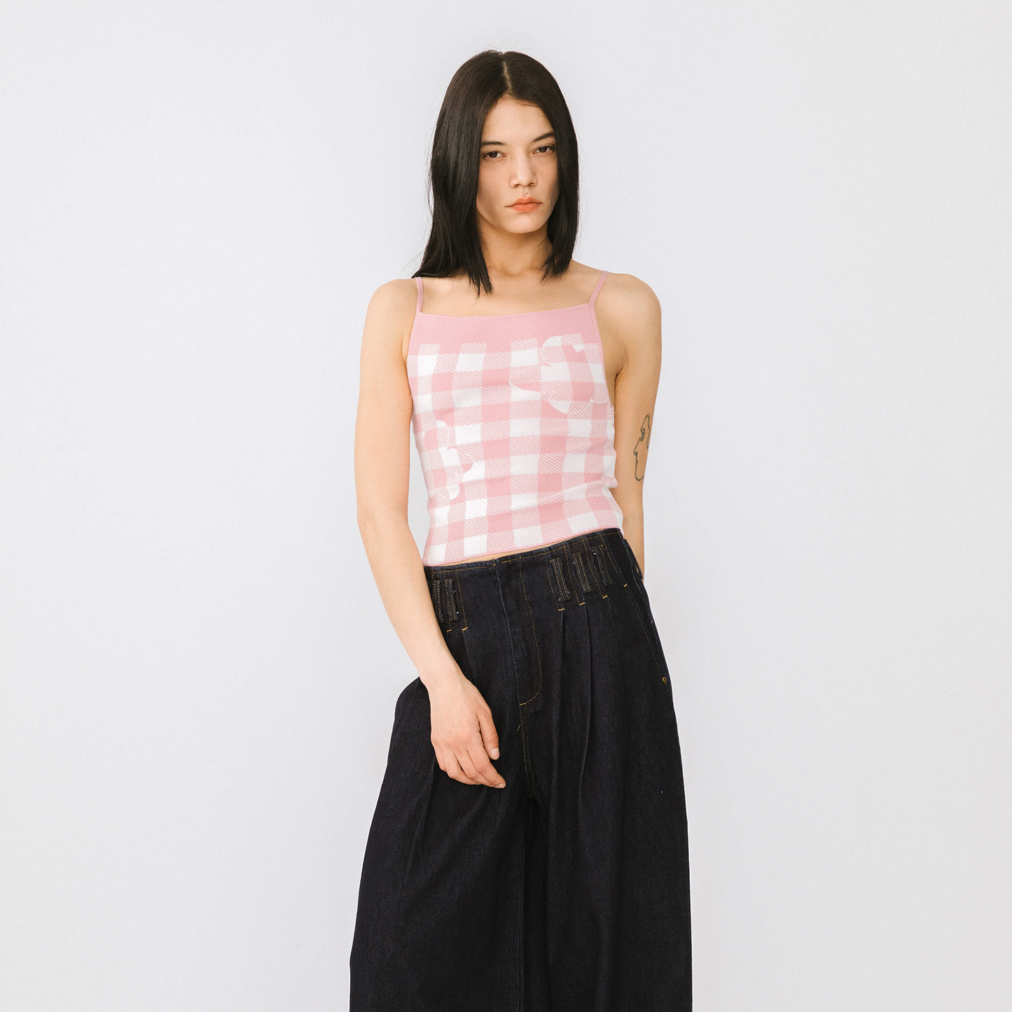 Checkered Knit Camisole top