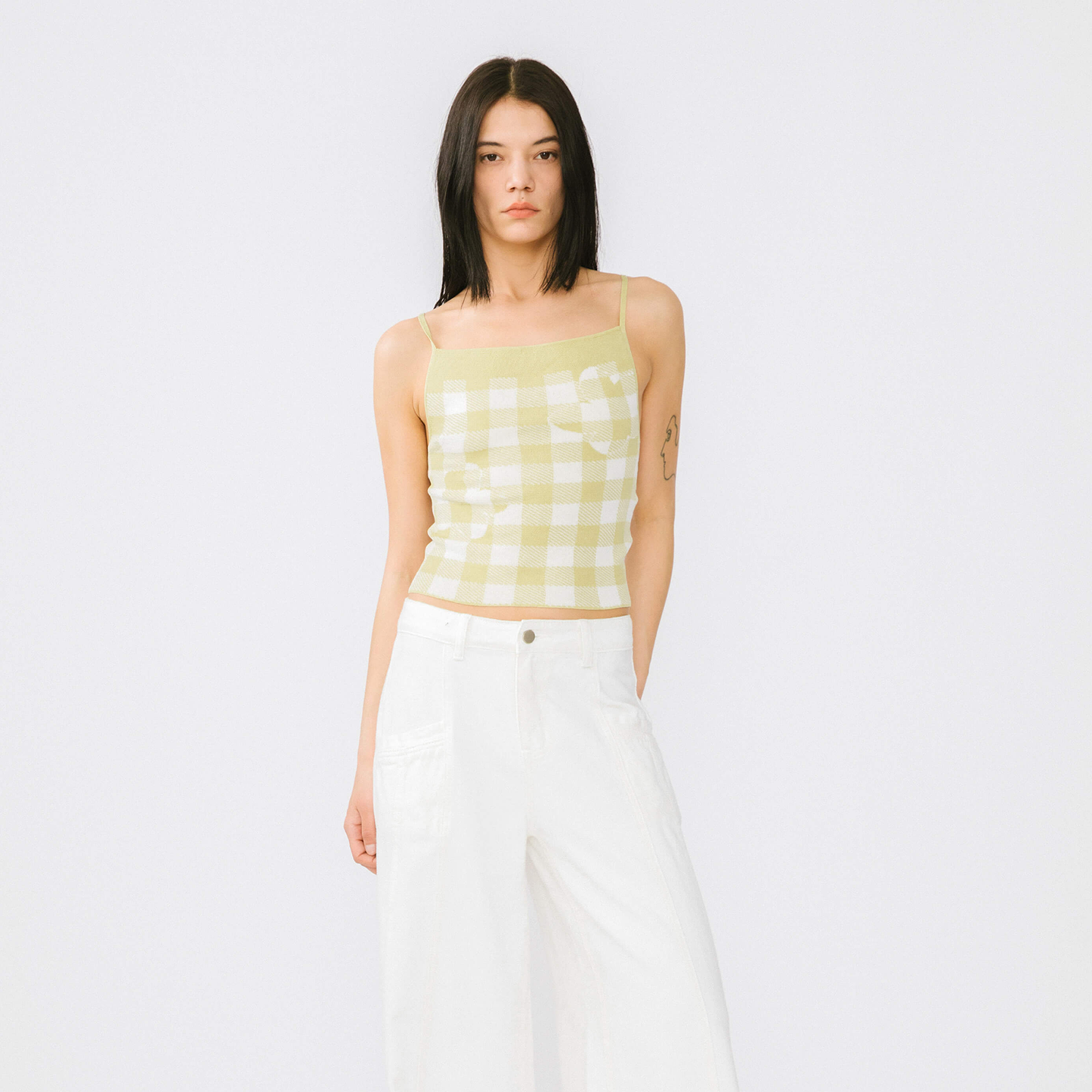 Checkered Knit Camisole top