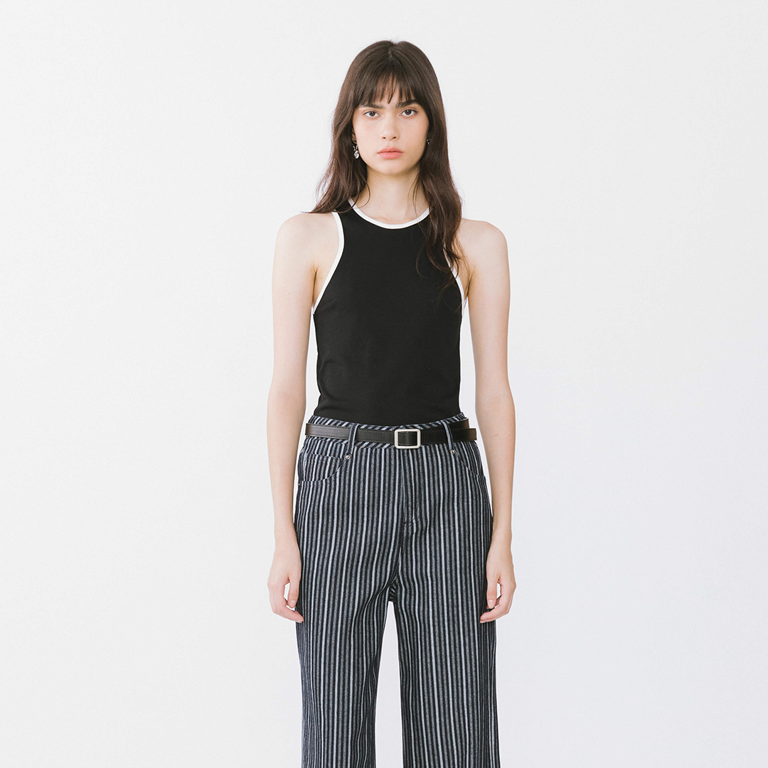 Contrast Cutaway Tank Top