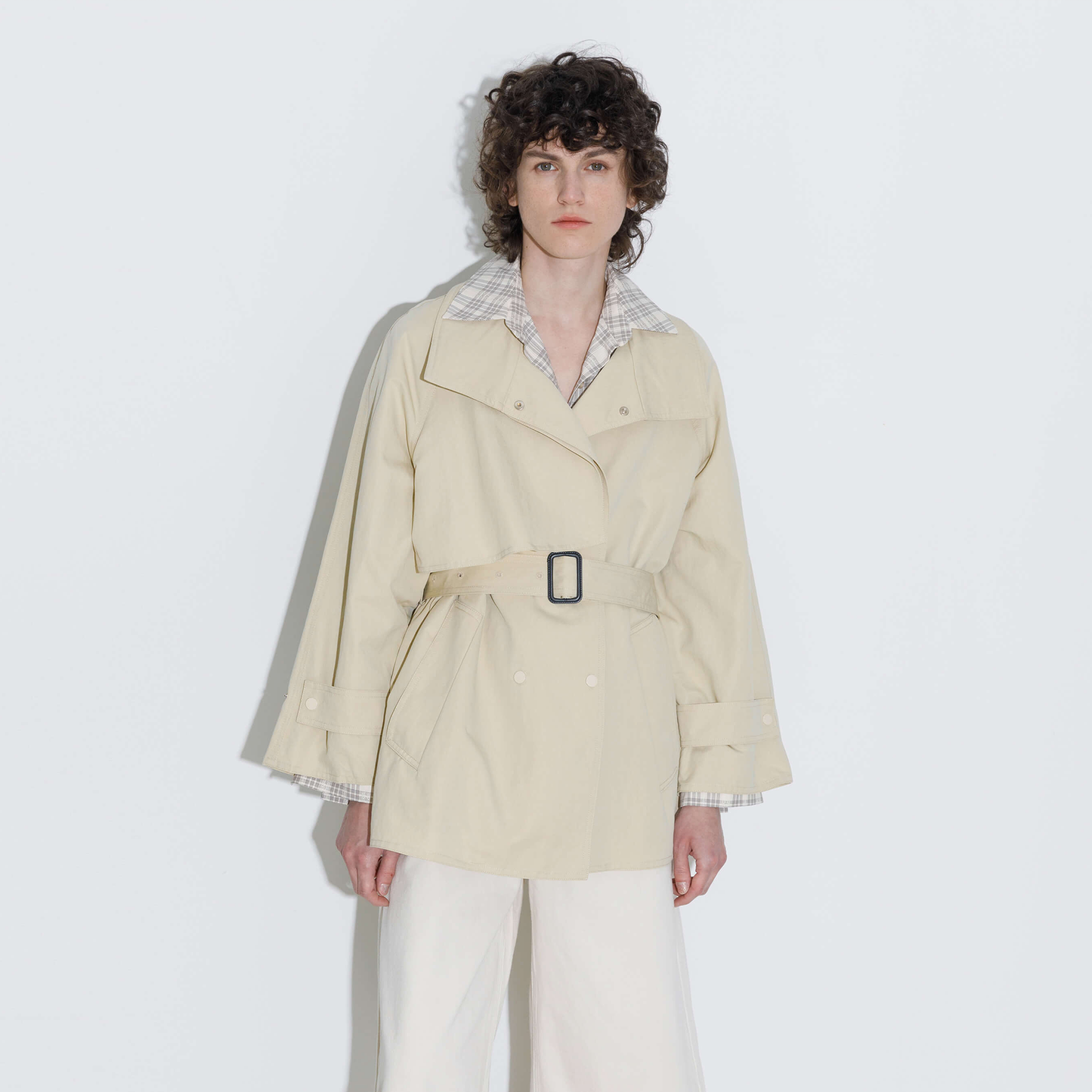 Short Length Belted Trench Coat