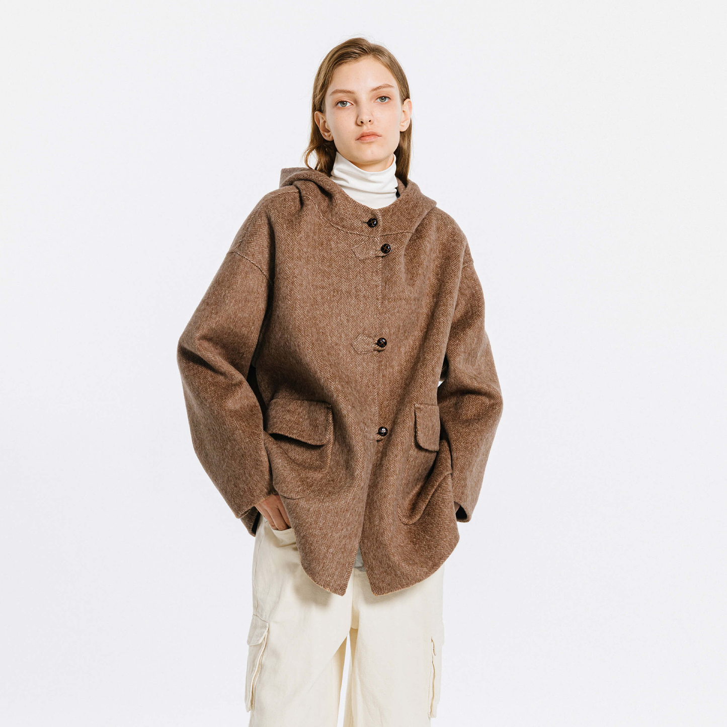 Tailored Coat with Sheep Wool Blend