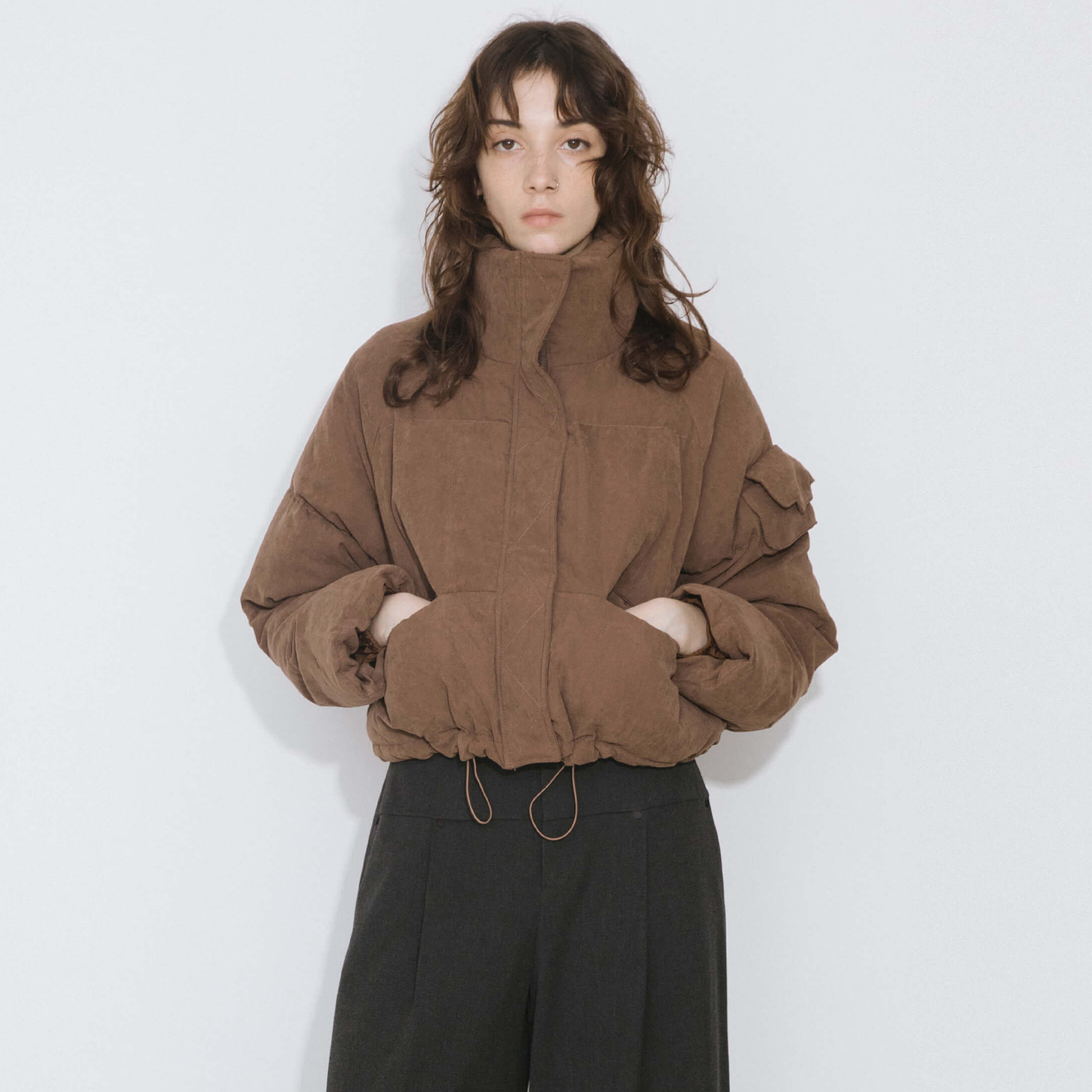 High Neck Short Puffer Down Coat