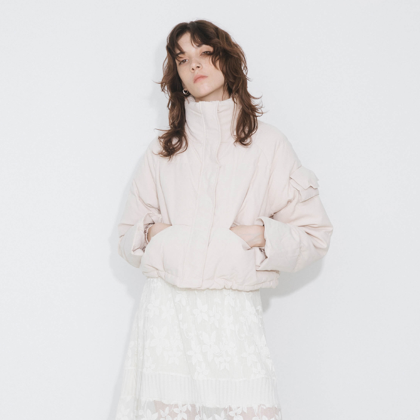 High Neck Short Puffer Down Coat