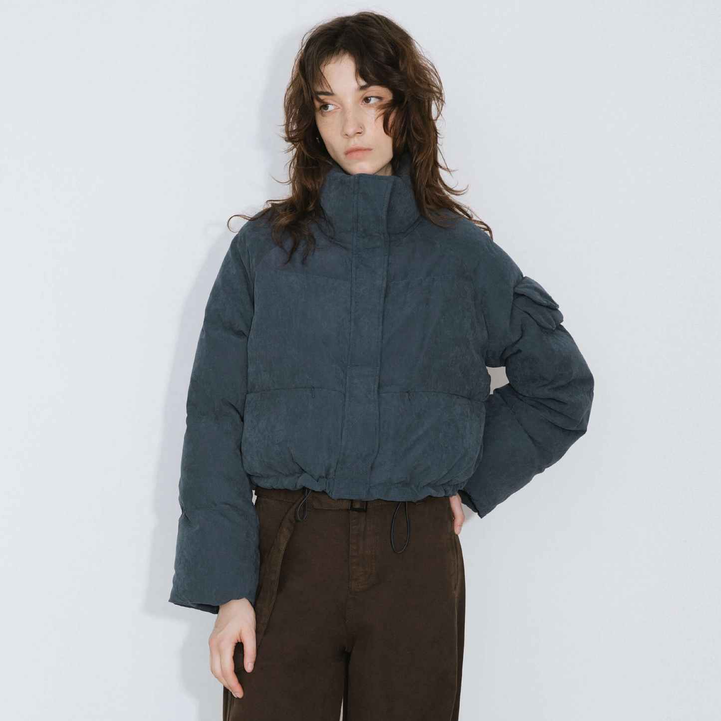 High Neck Short Puffer Down Coat