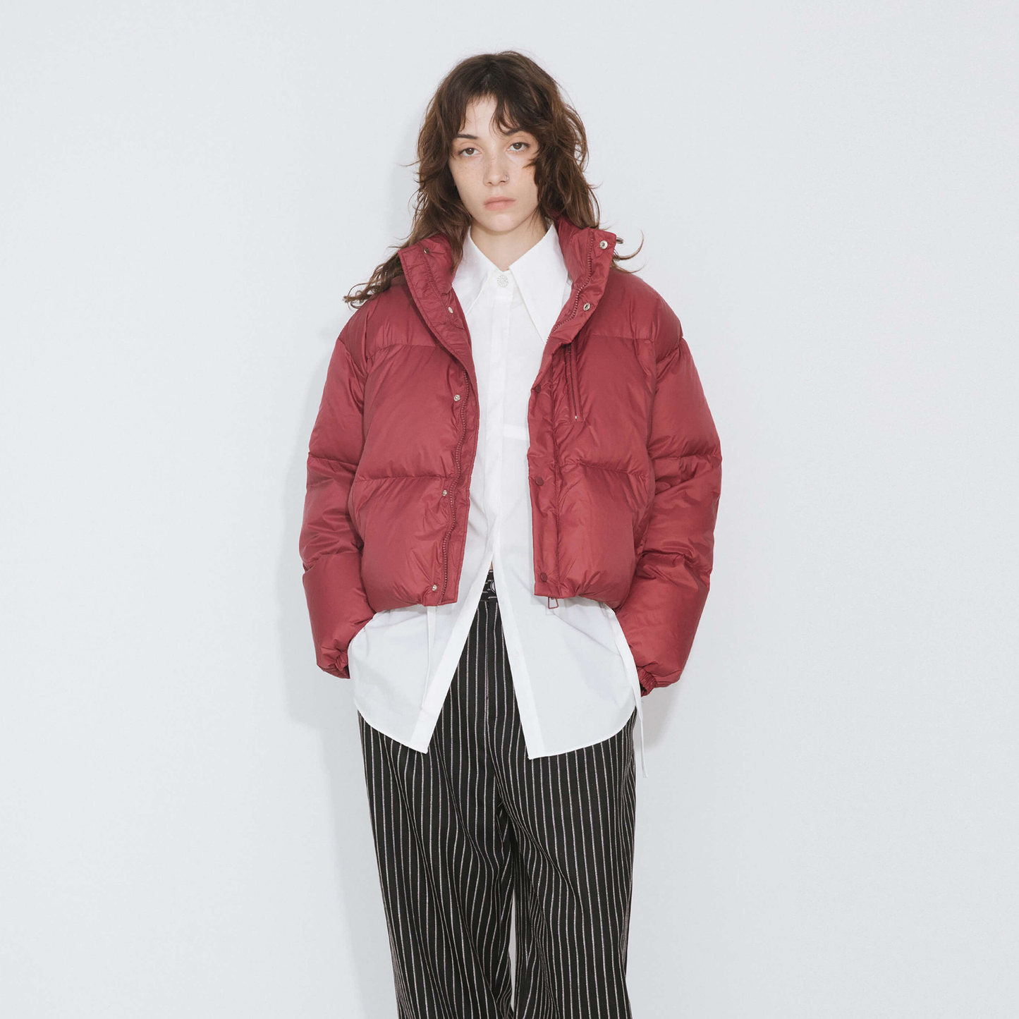 Cropped High Neck Down Coat